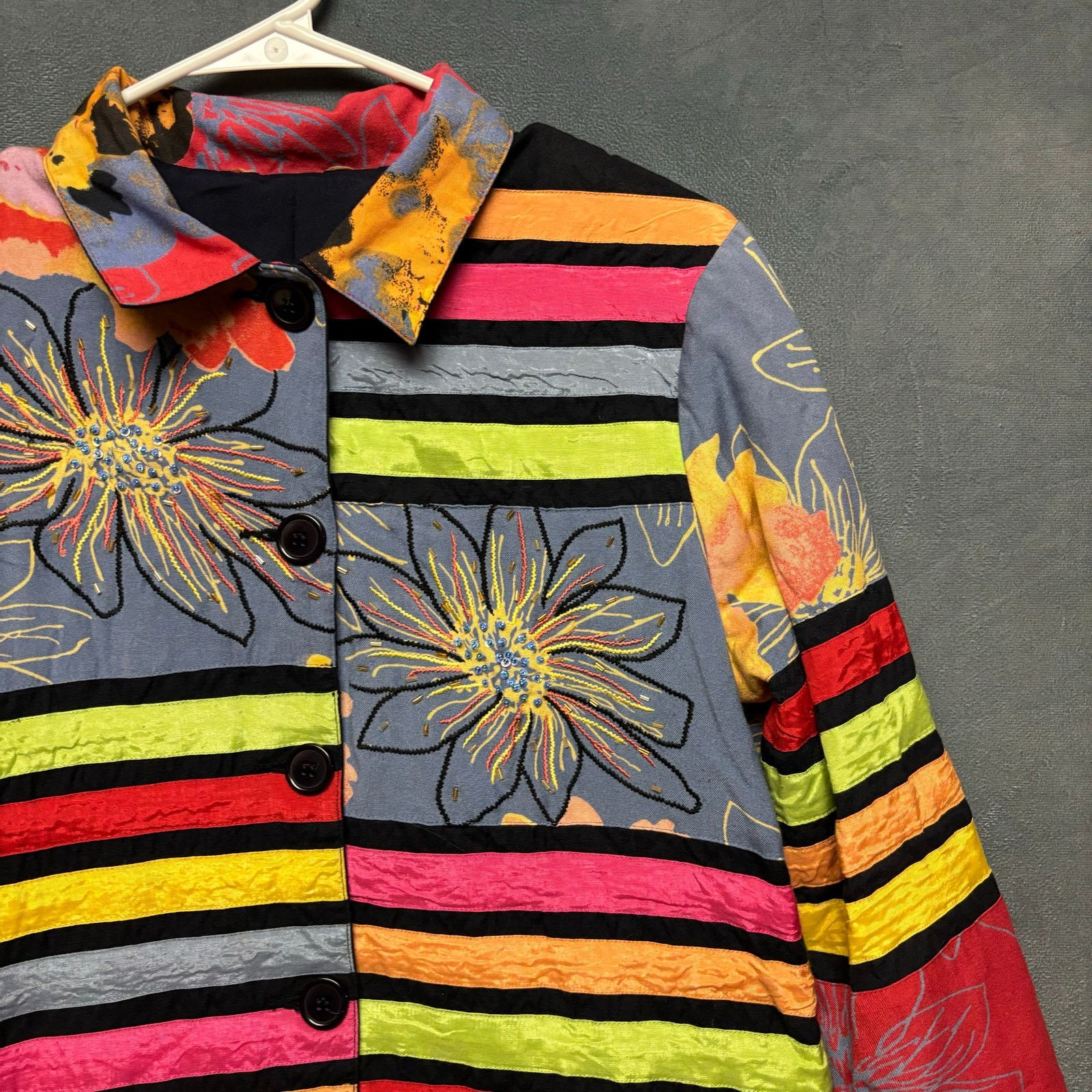 Other Art To Wear Blazer Patchwork Floral Boho Multicolor Boho Size M / US 6-8 / IT 42-44 - 6 Thumbnail