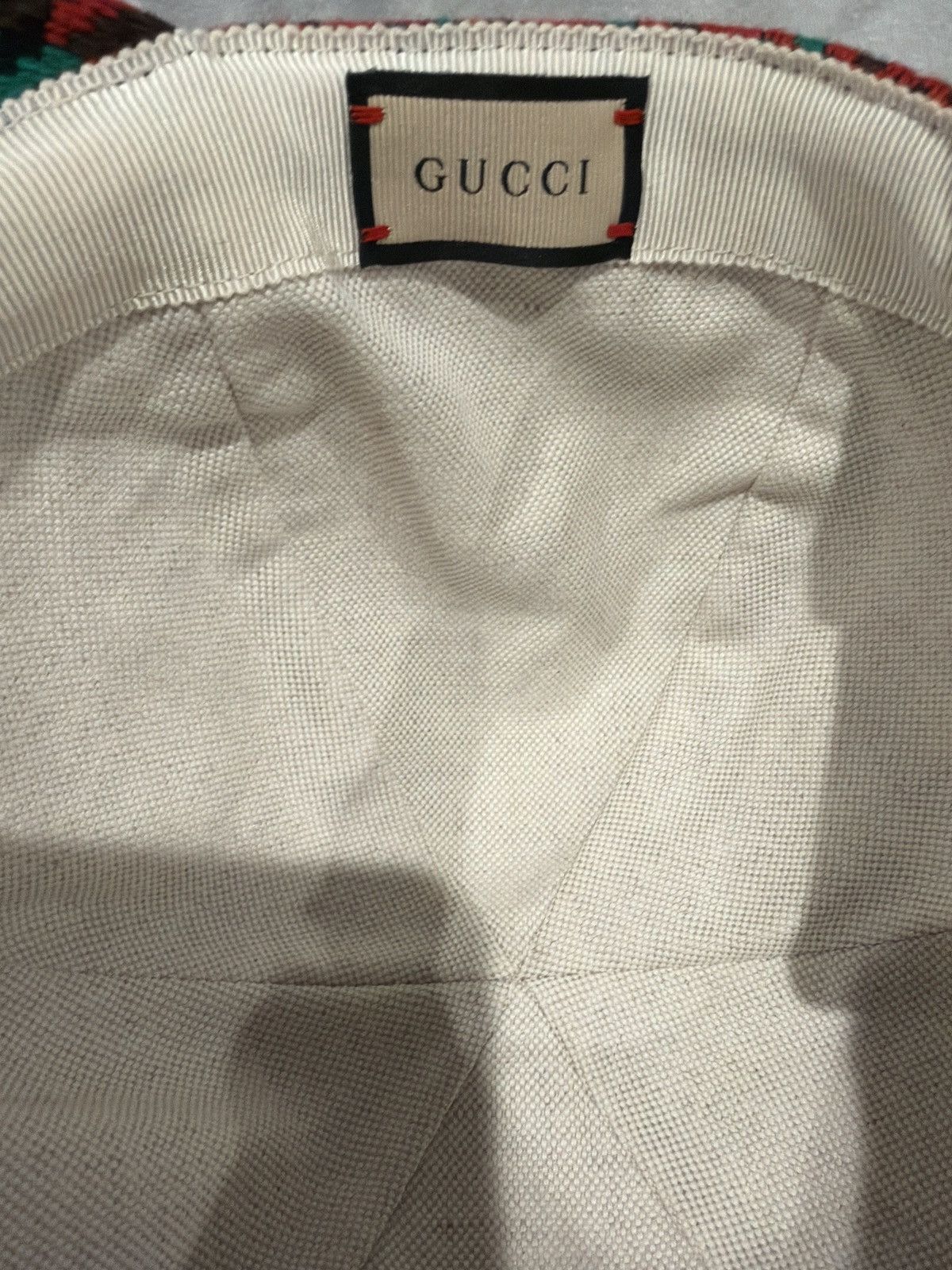 Gucci Gucci GG Monogram Wool Knit Baseball Cap Red Green OS Size ONE SIZE - 8 Thumbnail