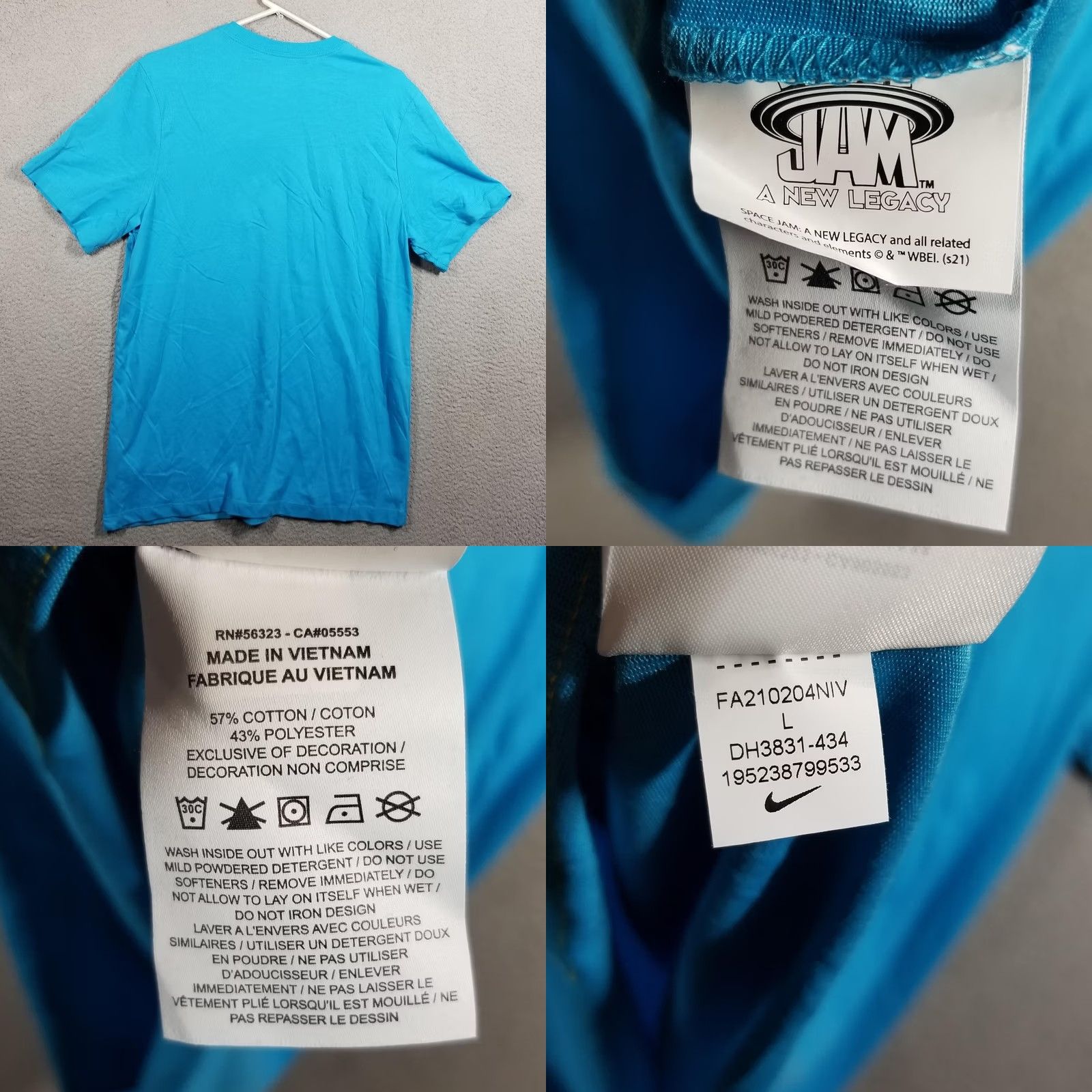 Nike Nike Shirt Mens Large Blue Space Jam Tune Squad Graphic Tee Size US L / EU 52-54 / 3 - 8 Thumbnail