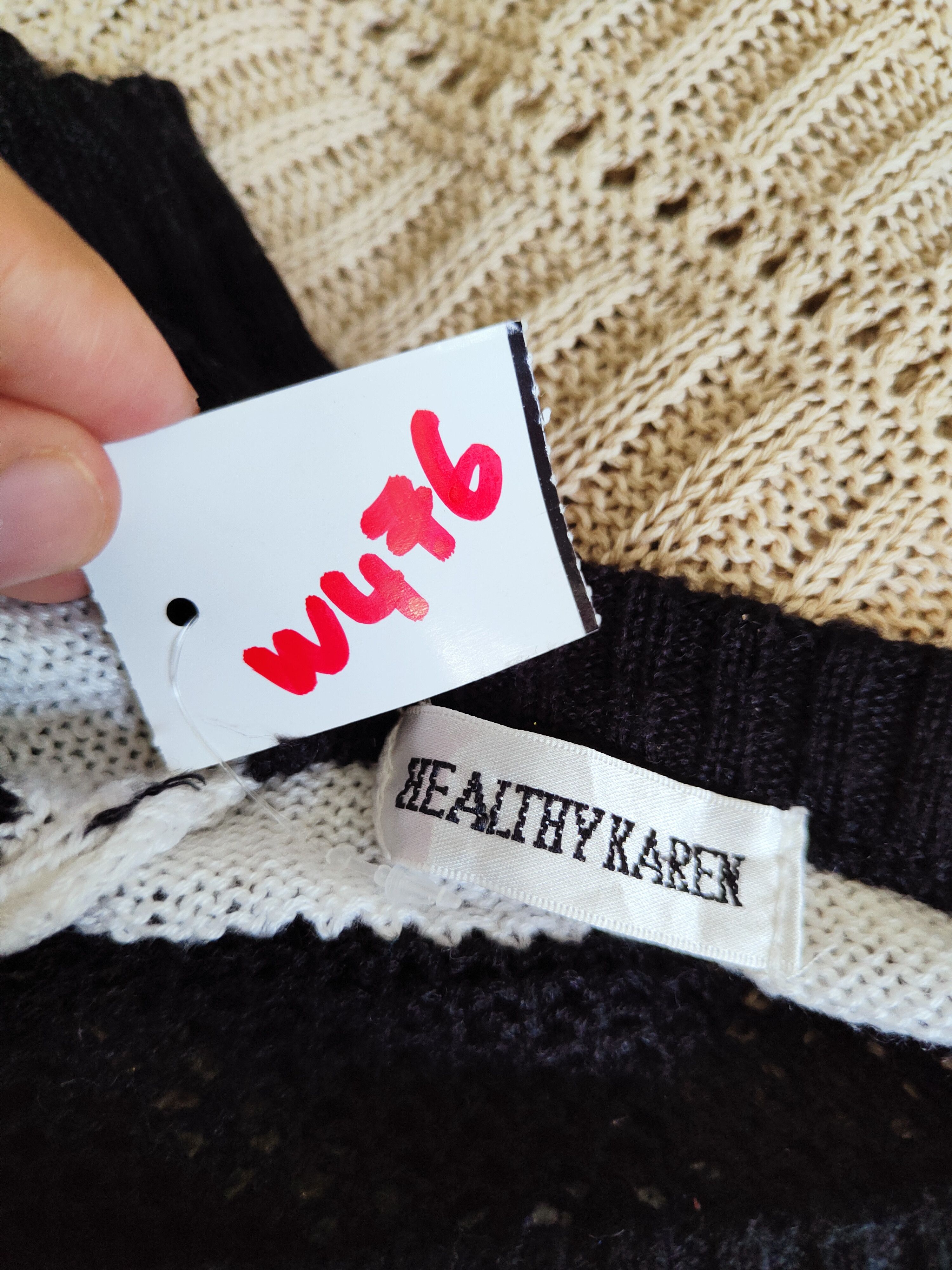 Homespun Knitwear × Japanese Brand × Vintage Healthy Karen Black White Knitwear Blouses #W476 Size XL / US 12-14 / IT 48-50 - 13 Thumbnail