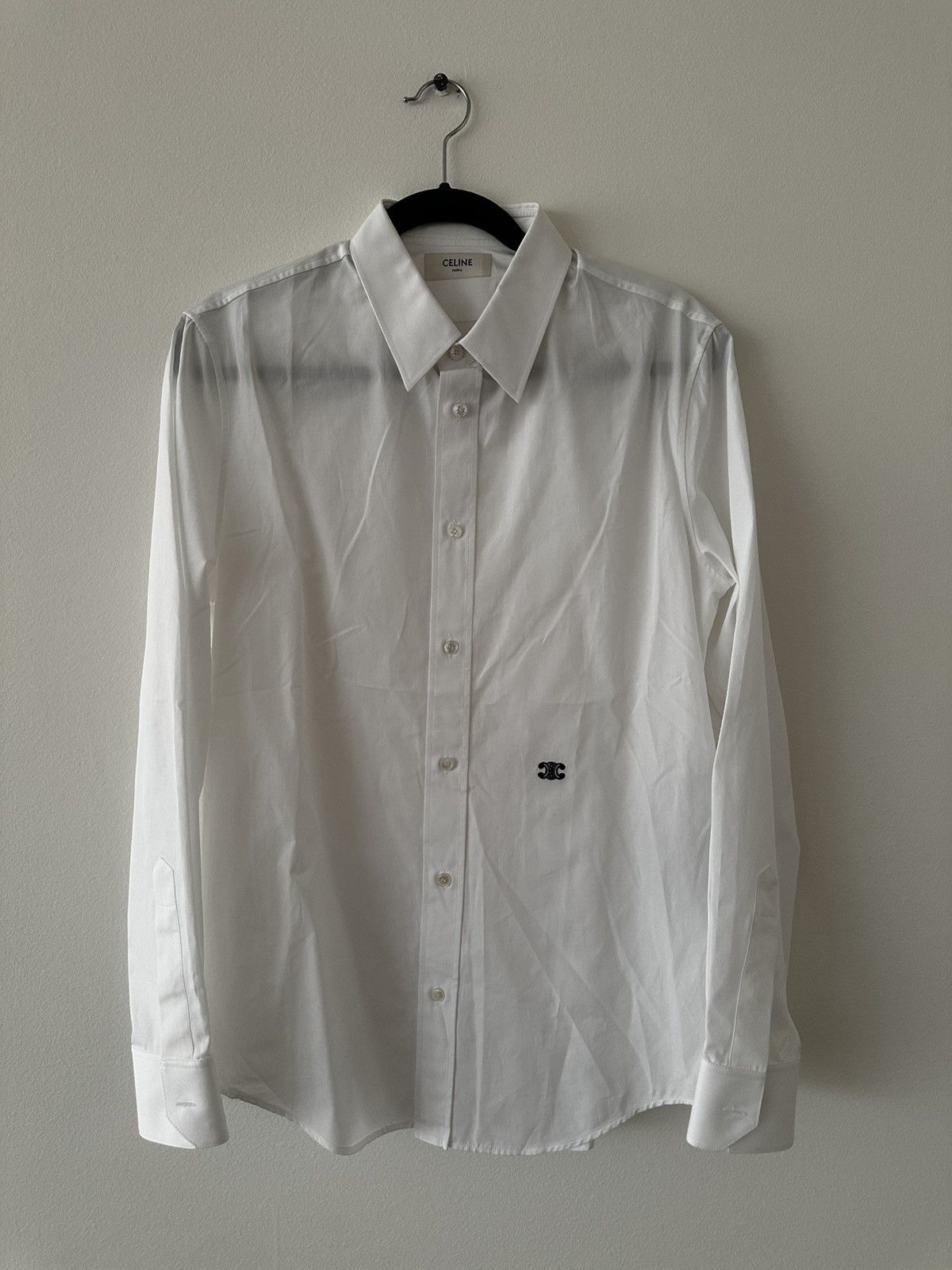 Celine 24SS Loose Shirt White Cotton Poplin Triomphe Sz 38 Size US S / EU 44-46 / 1 - 5 Thumbnail