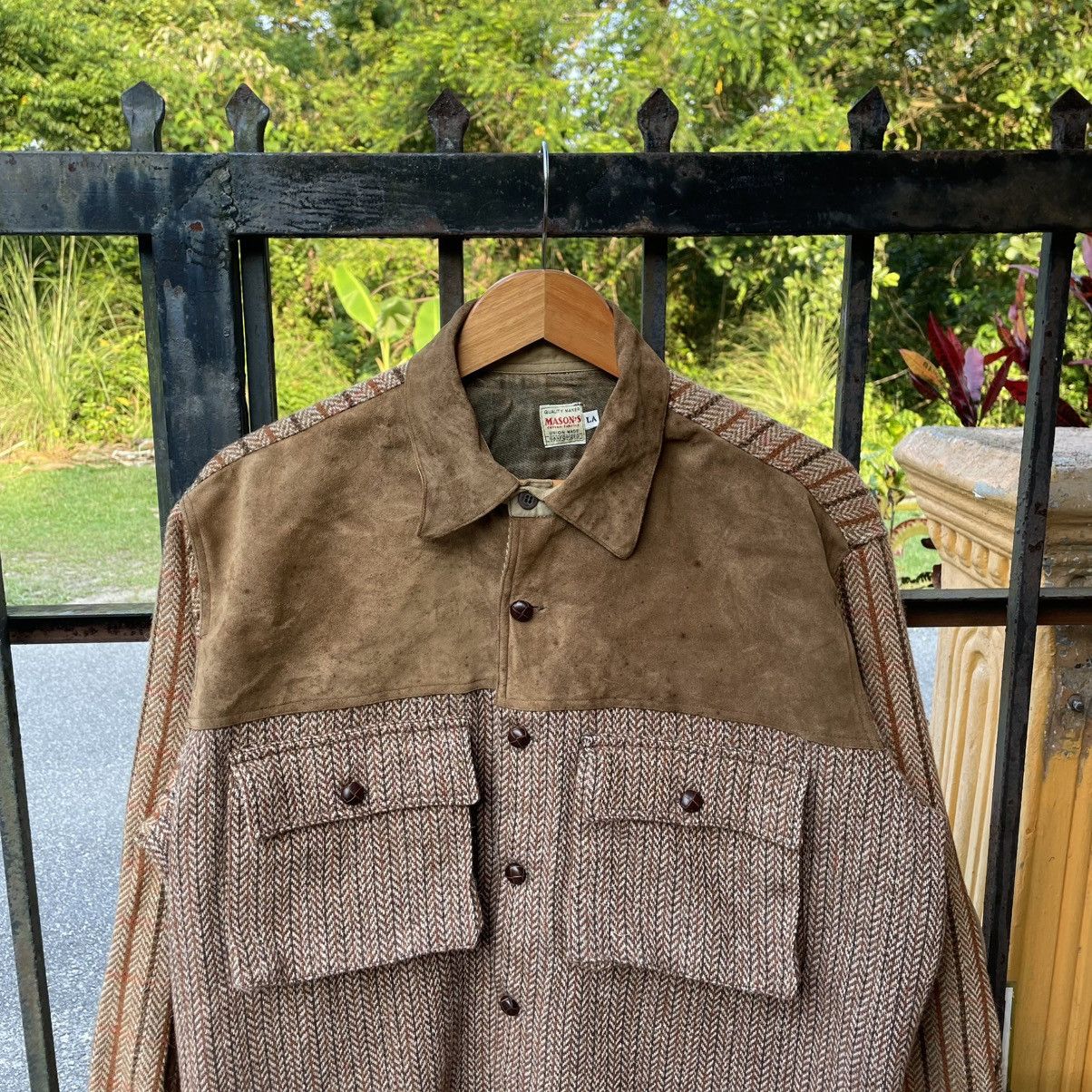 Union LA 🔥Vintage Mason’s Union Made Half Corduroi Wool Blend Jacket Size US L / EU 52-54 / 3 - 3 Thumbnail