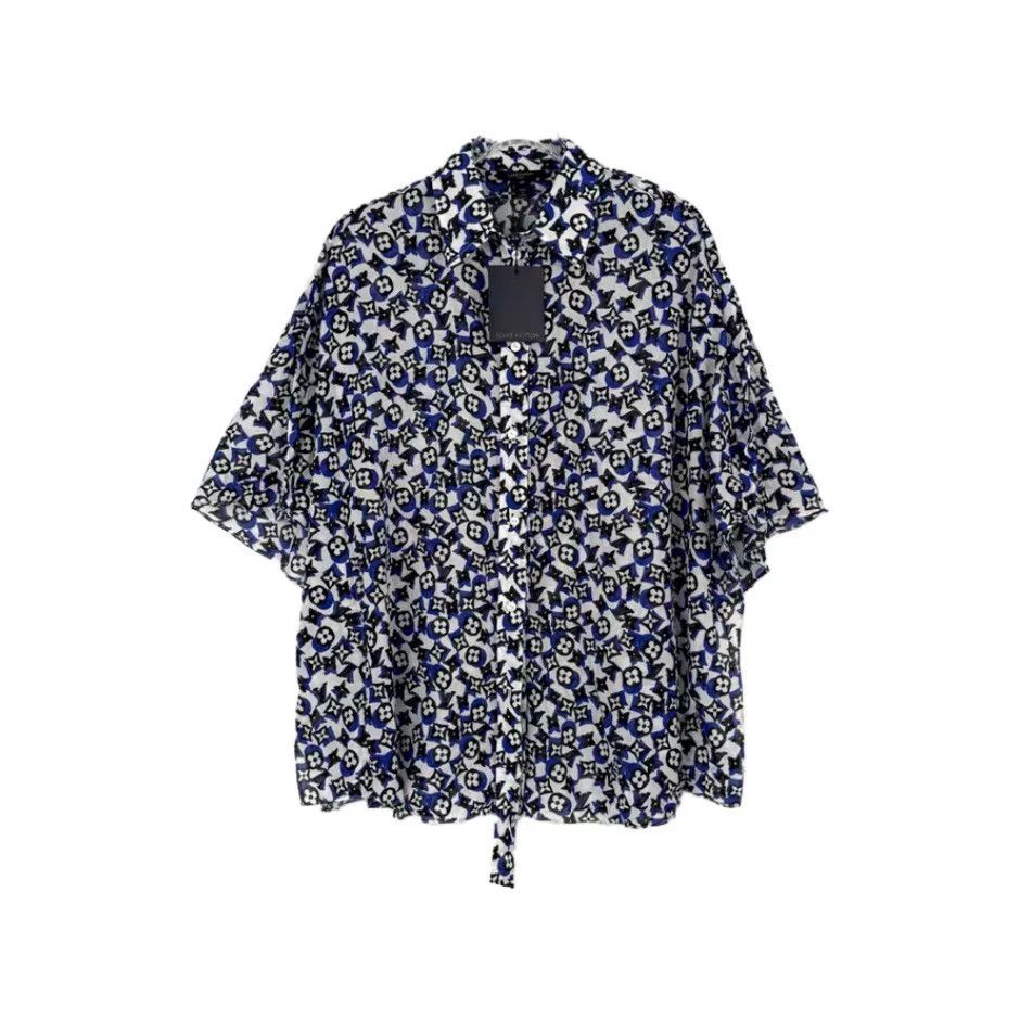 Louis Vuitton Louis Vuitton Blue Logo Cotton Shirt Size US S / EU 44-46 / 1 - 1 Thumbnail