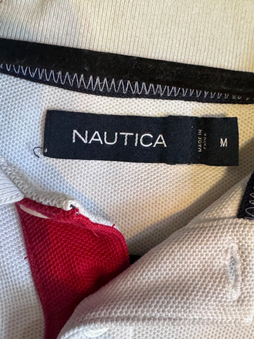 Nautica Mens Nautica Red, White, Blue Polo Sz-M Size US S / EU 44-46 / 1 - 2 Thumbnail