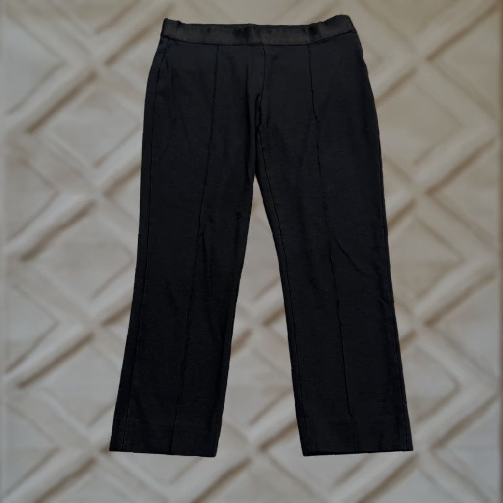 Everlane Everlane Pants Womens Medium Black Side Zip Ponte Crop Ankle Straight Work Size 32" / US 10 / IT 46 - 1 Thumbnail