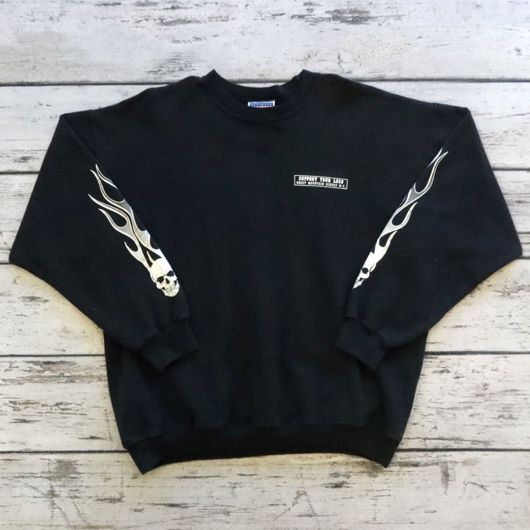 Hanes Vintage Ghost Mountain Rider MC Sweatshirt Crewneck California Support Size L Size US L / EU 52-54 / 3 - 2 Thumbnail