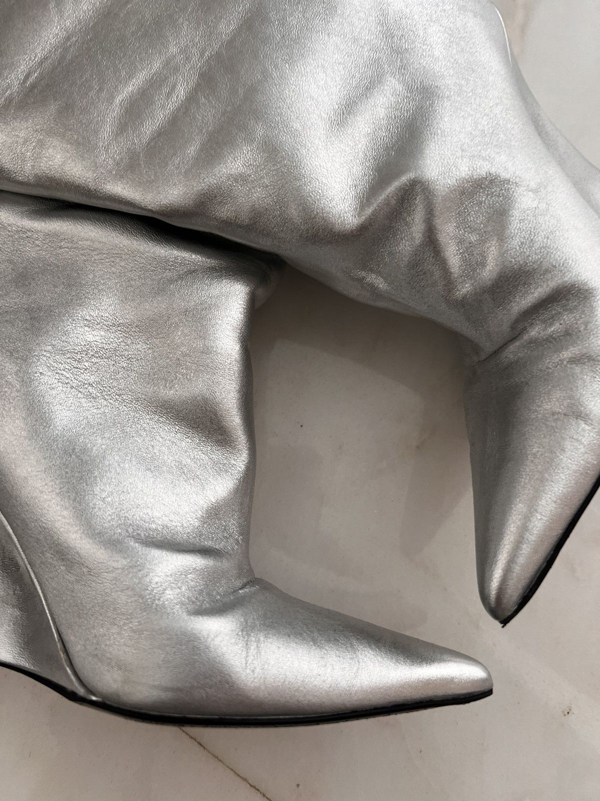 Japanese Brand Knee high wedge silver boots Size US 6.5 / IT 36.5 - 7 Thumbnail