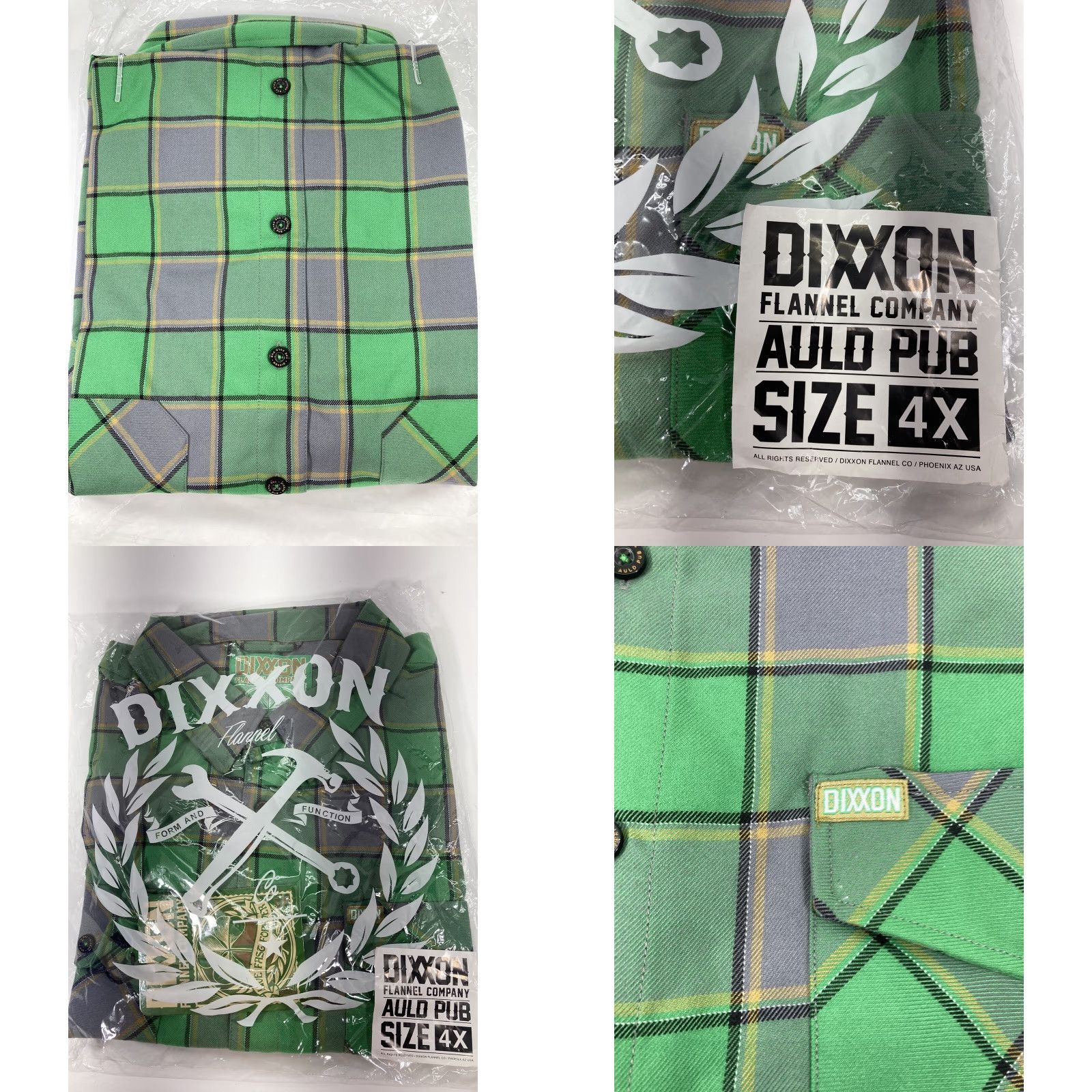 Vintage Dixxon Flannel Company Shirt Men 4XL Green Auld Pub Button Long Sleeve Plaid Regular Size Size US XXL / EU 58 / 5 - 8 Thumbnail