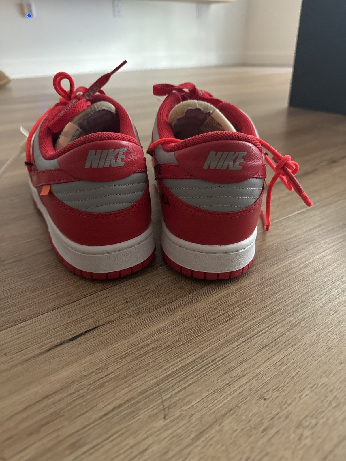 Nike Nike Off-White University Red Dunks Size US 14 / EU 47 - 6 Thumbnail