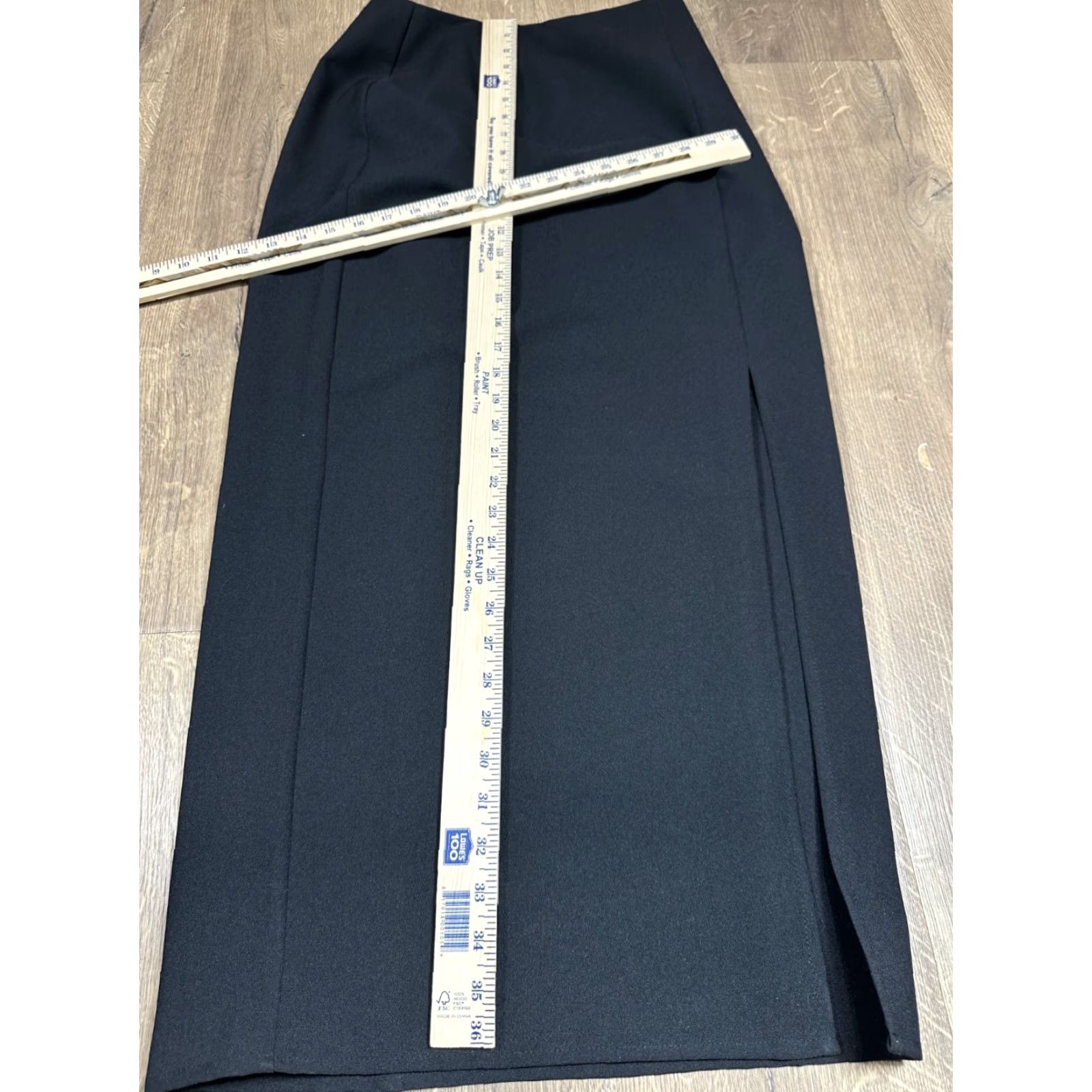 Vintage Women's HeartSoul Black Long Skirt Slit Solid Size 7 Straight Pencil, Casual Party/Cocktail, Polyester, Womens Size 28" / US 6 / IT 42 - 6 Thumbnail