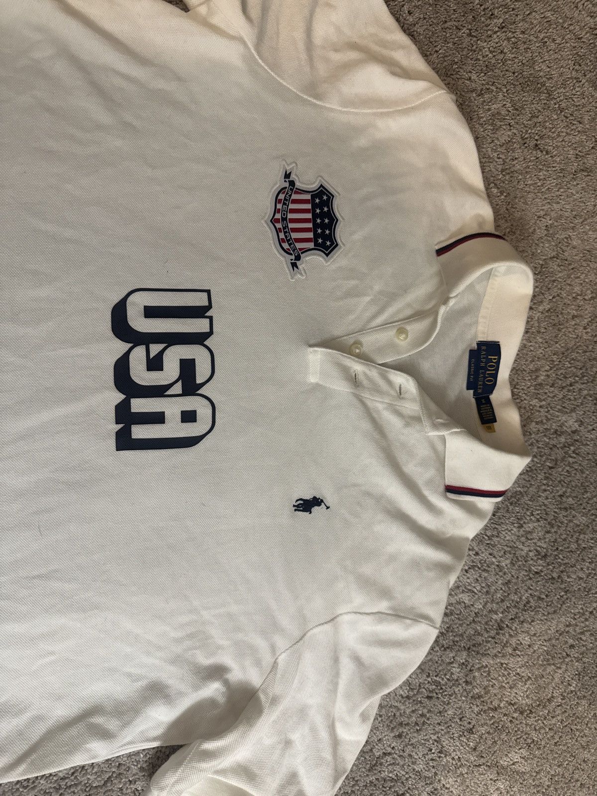 Polo Ralph Lauren Polo Ralph Lauren USA Polo Shirt White Men’s Medium Big Logo Size US M / EU 48-50 / 2 - 3 Thumbnail