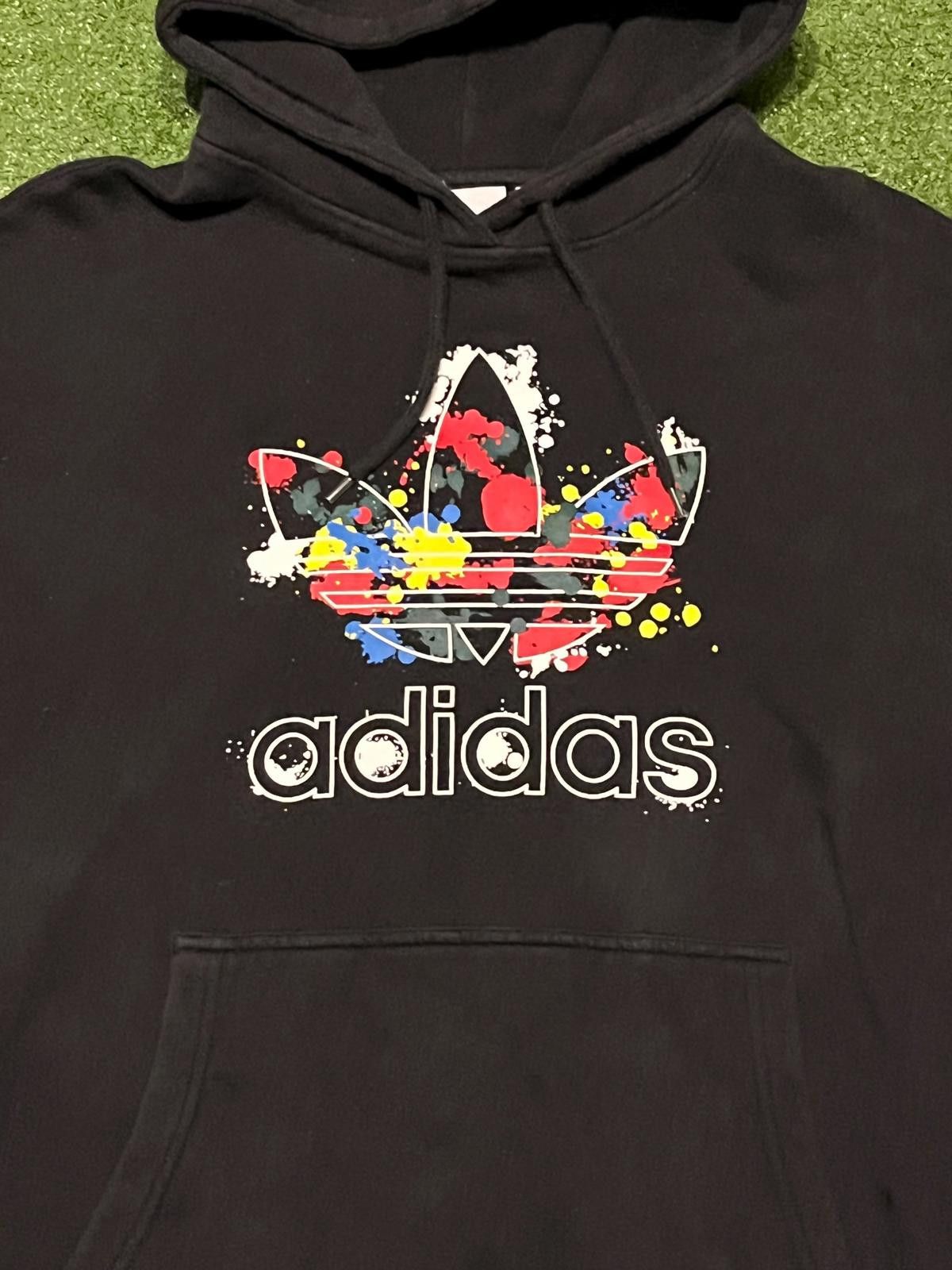Adidas Adidas Black Hoodie with Color Splash Logo Size ONE SIZE - 3 Thumbnail