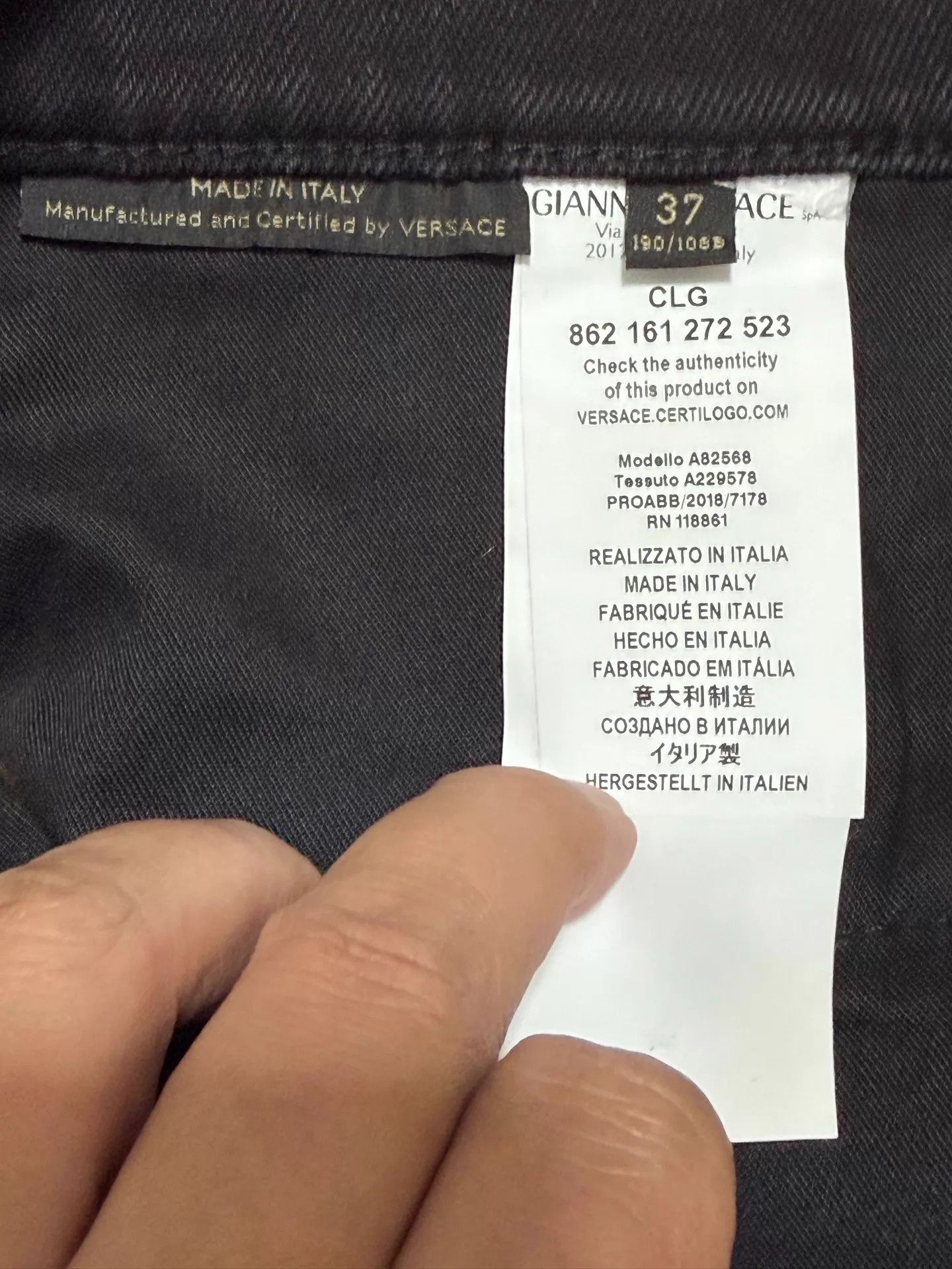 Versace Versace V Logo Embroidered Slim Black/Gray Jeans 37 Size US 37 - 7 Thumbnail