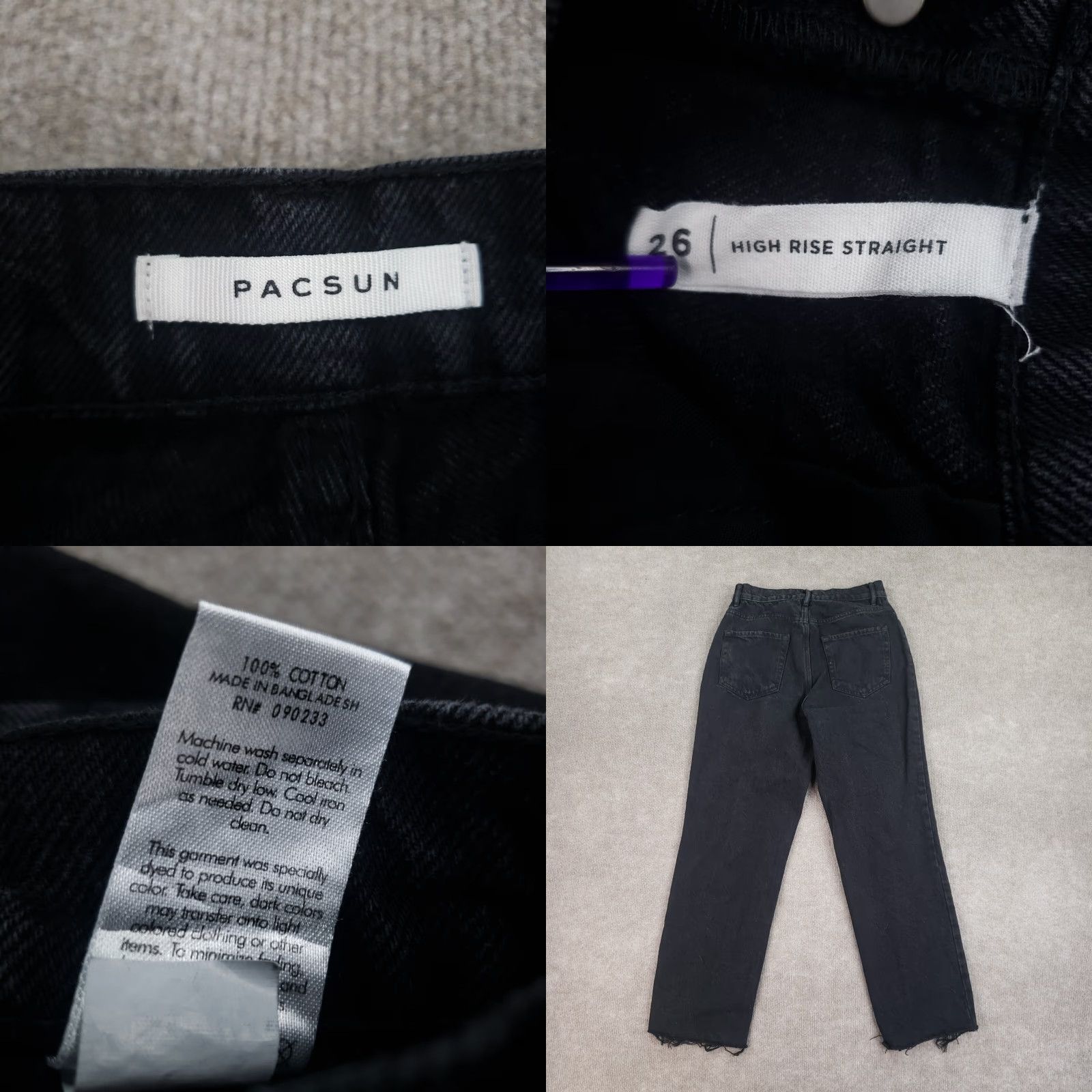 Pacsun Pacsun Womens High Rise Straight Leg Jeans Size 26 26x26 Extra Large XL Black Size 26" / US 2 / IT 38 - 8 Thumbnail