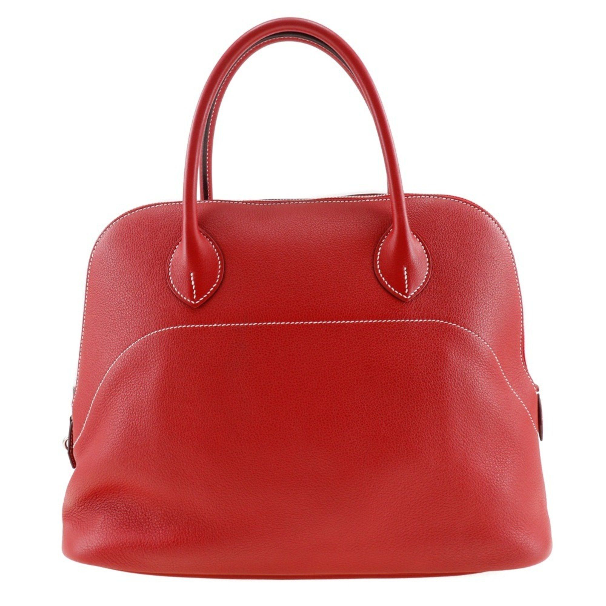 image of Hermes Bolide Relax 35 Handbag X Taurillon Novillo Rouge Cazac Made In France 2015 Red T Zipper Lad