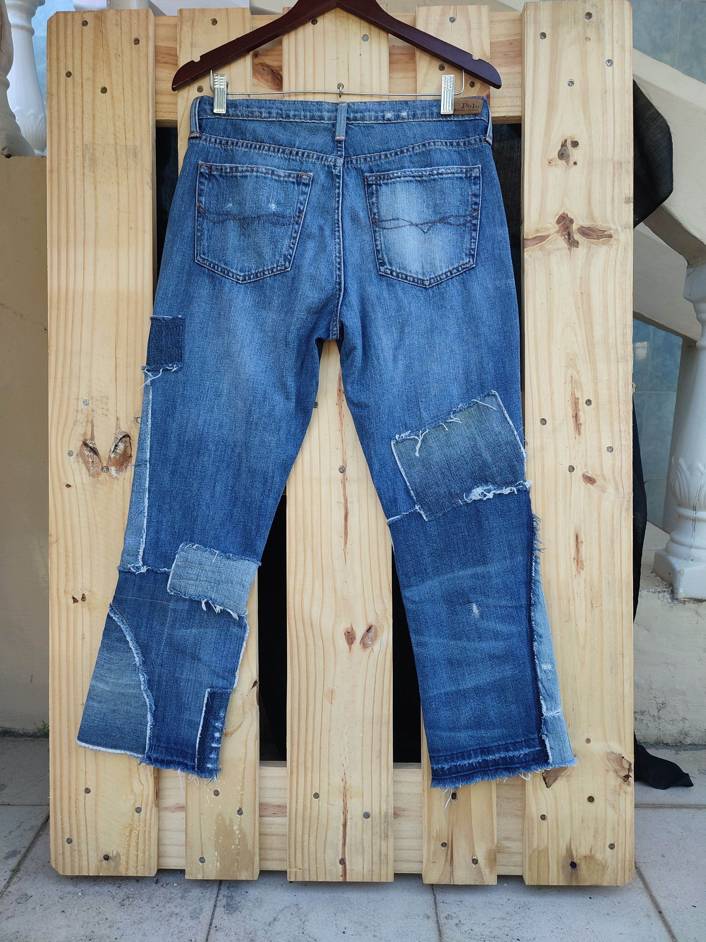 Polo Ralph Lauren POLO RALPH LAUREN CHRYSTIE PATCHWORK FLARE JEANS Size 29" - 2 Thumbnail