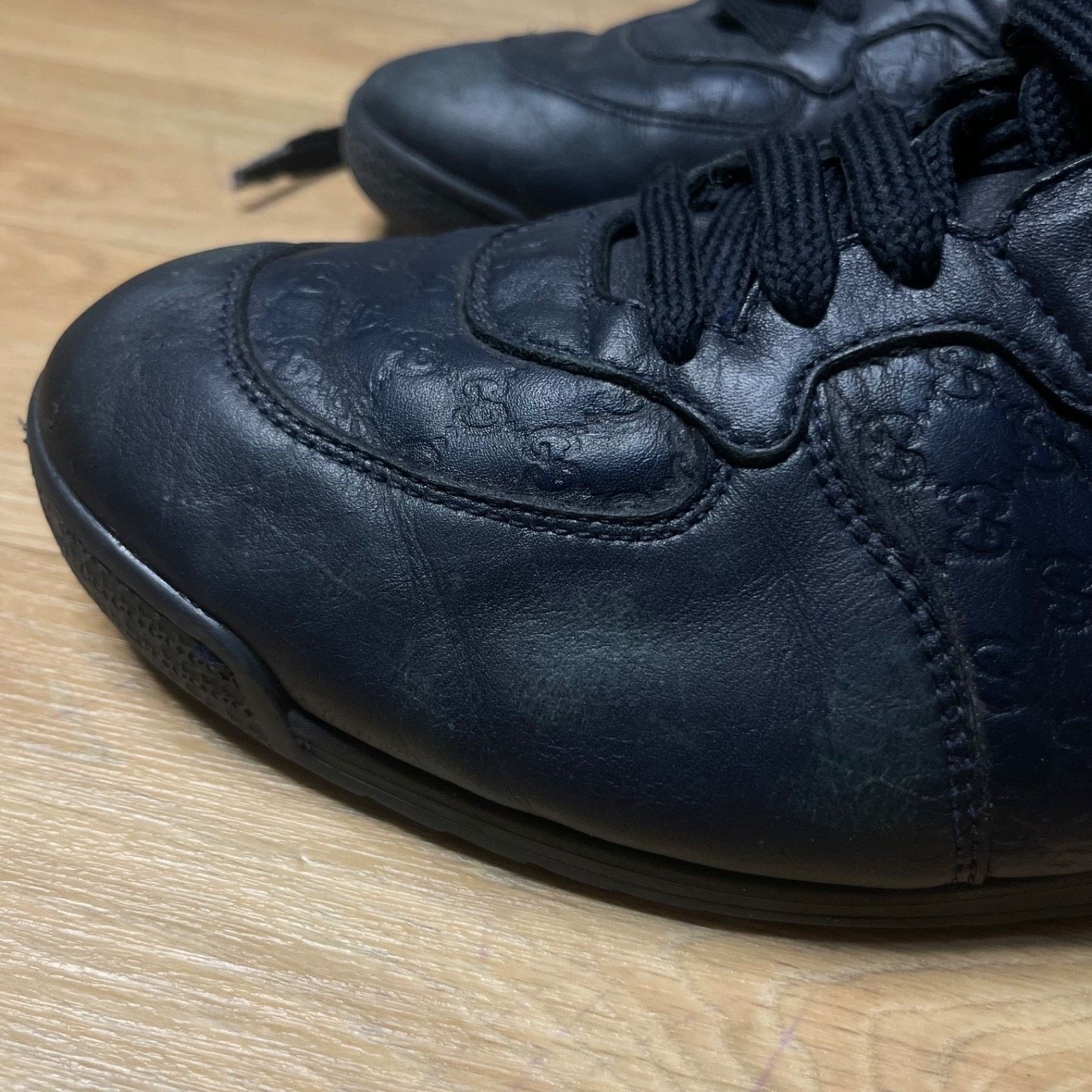 Gucci GUCCI Sneakers Guccissima blue navy Leather low Top Monogram Size US 9 / EU 42 - 2 Thumbnail