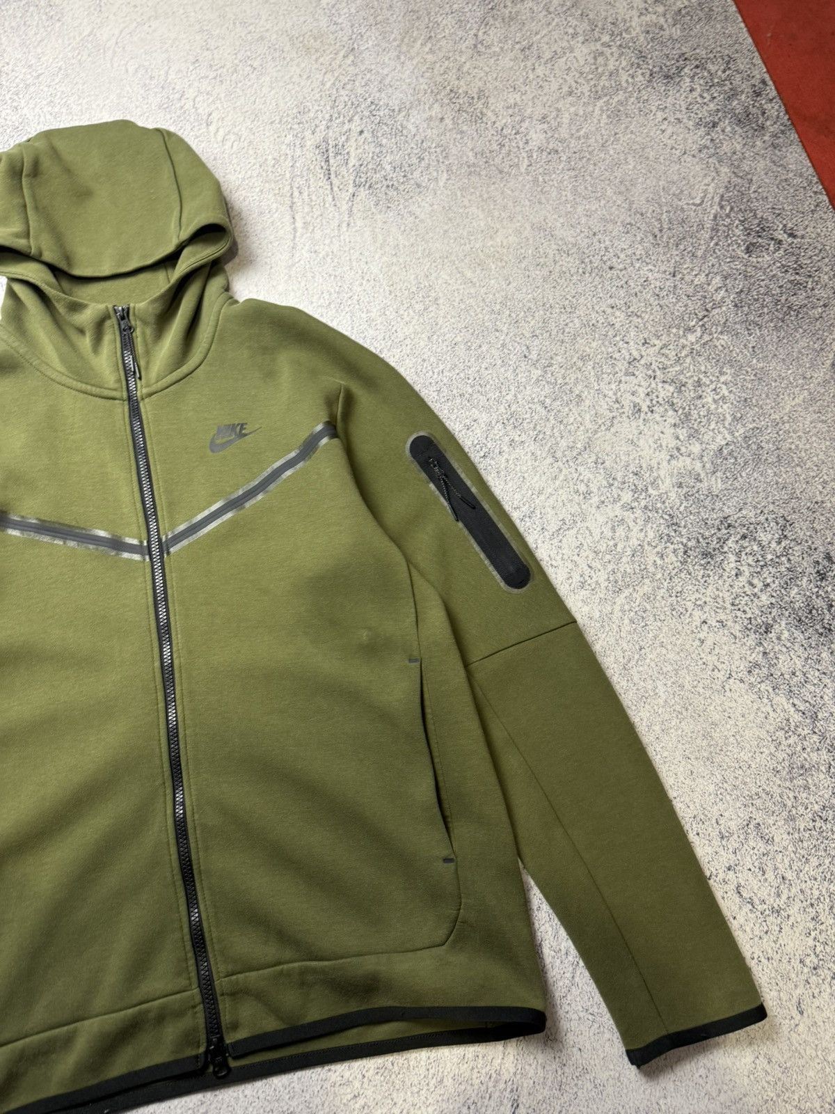 Nike Mens Nike Tach Fleece Green Zip Up Hoodie Drill Size US M / EU 48-50 / 2 - 3 Thumbnail