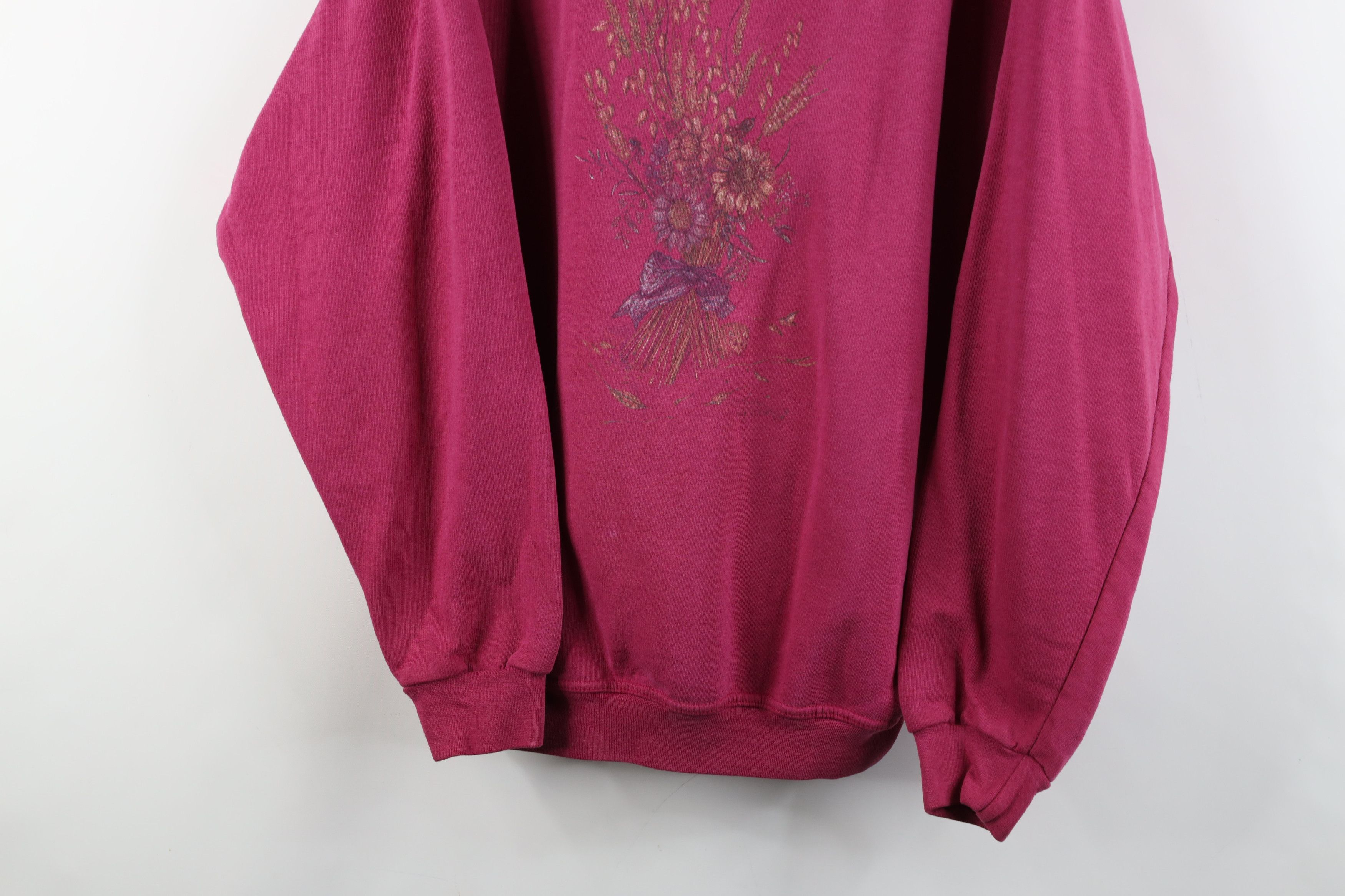 Vintage Vintage 90s Streetwear Nature Flower Bouquet Sweatshirt Size L / US 10 / IT 46 - 3 Thumbnail
