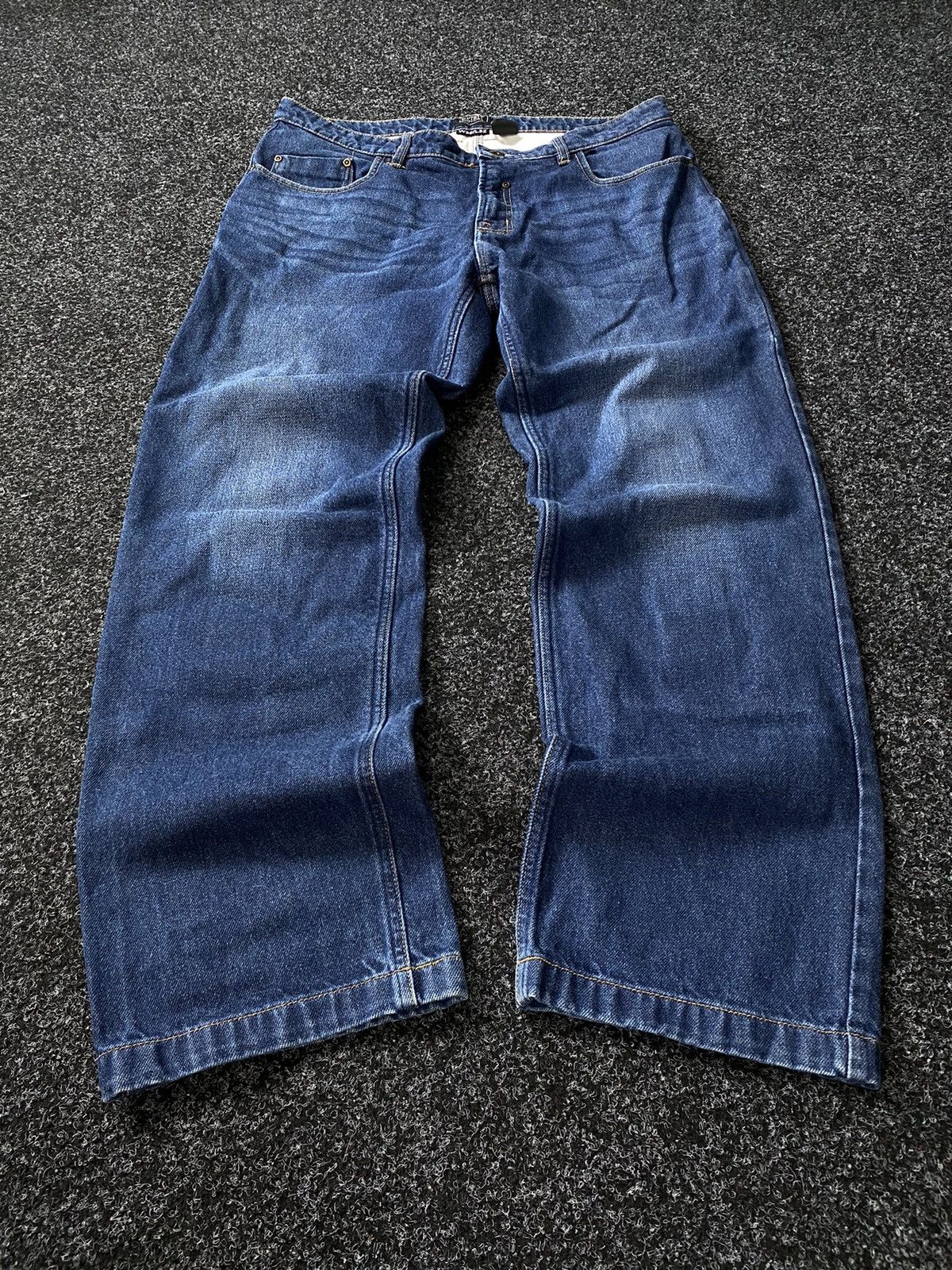 Vintage 00s Heavy denim Spirit Motors biker baggy pants