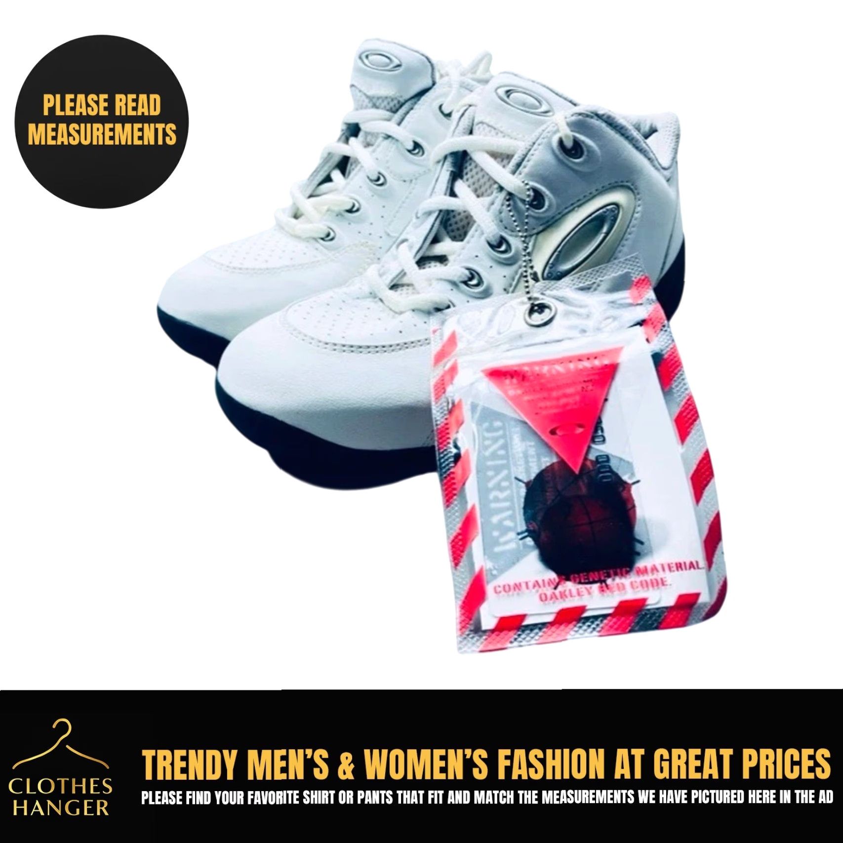 Oakley VINTAGE NWT 2002 Oakley Tech Sneakers US Men's 10 White Leather Red Code Oakley Tech Sneakers Mens 10 White Leather Red 90s Size US 9 / EU 42 - 2 Thumbnail