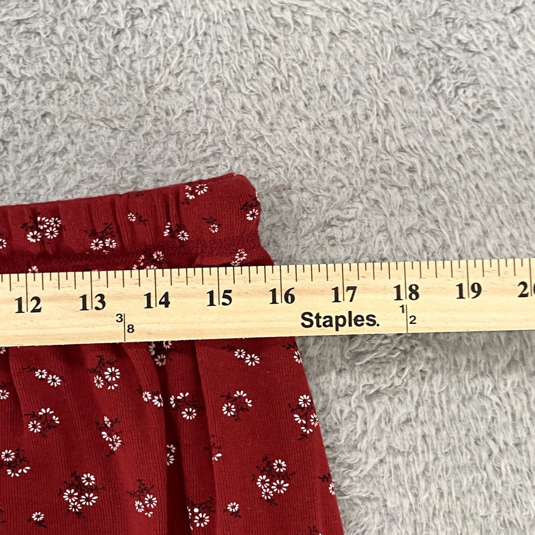 Coldwater Creek Coldwater Creek Skirt Womens Large Midi A-Line Floral Red Cotton Blend Knit Elastic Waist 90s Bohemian Cottagecore Y2K Casual Travel Size 36" / US 14 / IT 50 - 6 Thumbnail