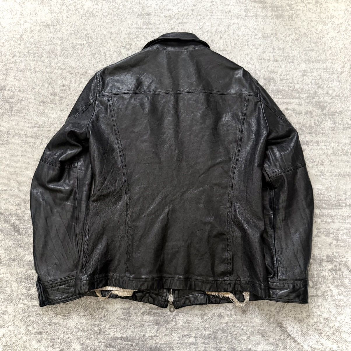 Yohji Yamamoto Early 2000's Kyoji Maruyama Jersey Cowhide Leather Jacket Size US M / EU 48-50 / 2 - 8 Thumbnail
