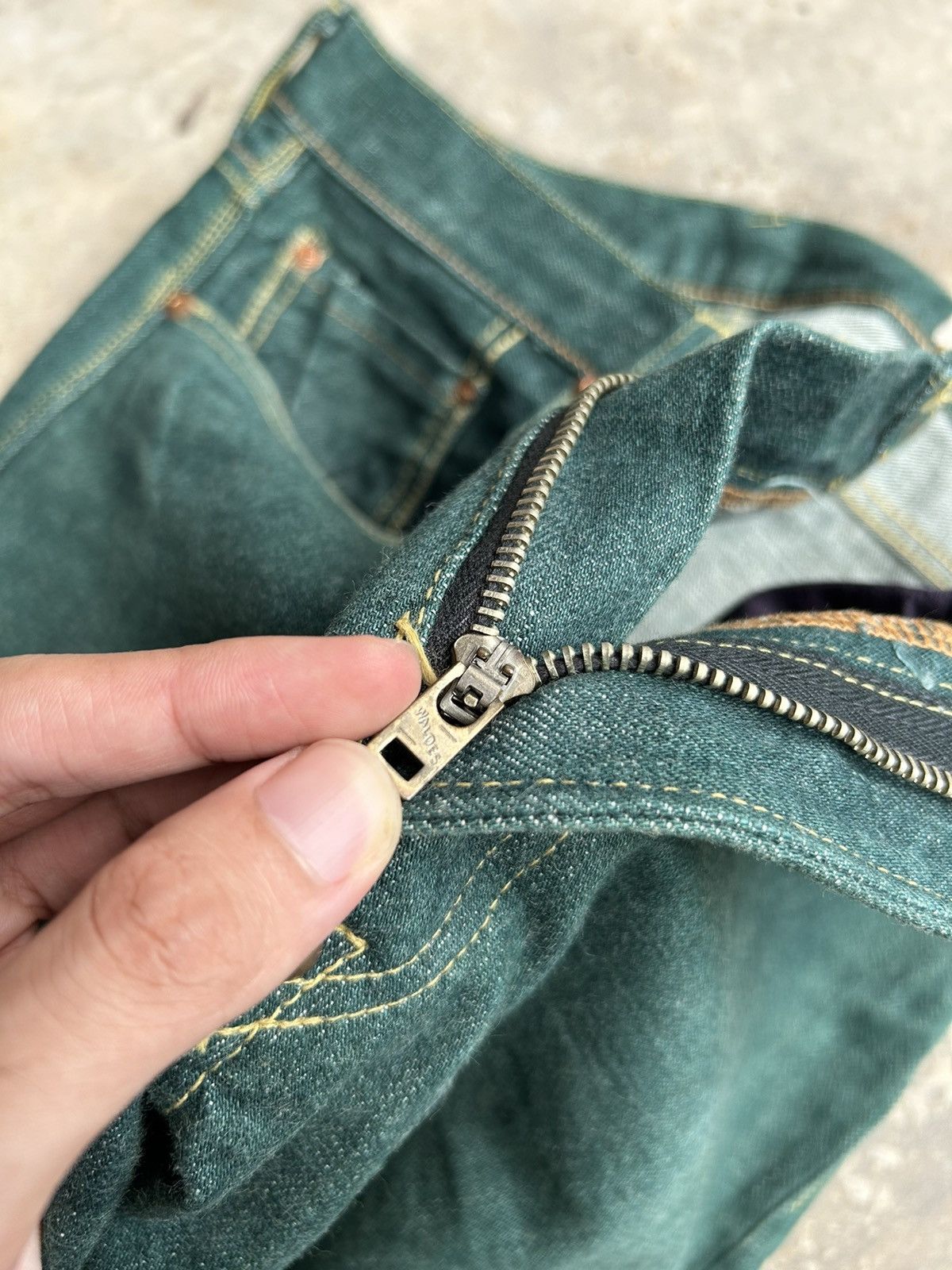 Kapital × Kapital Kountry Flare Kapital Selvedge Buckle Back Kiro Hirata Denim 🎌☠️ Size US 31 - 21 Thumbnail