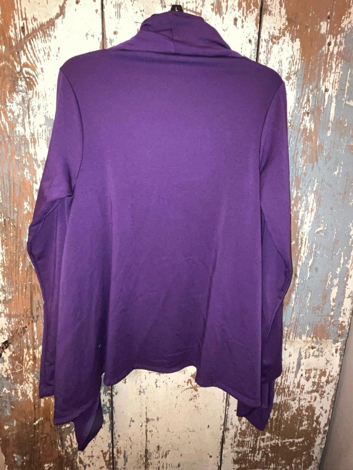 Designer Bobeau Womens One Button Cardigan Size Medium Purple Size M / US 6-8 / IT 42-44 - 5 Thumbnail