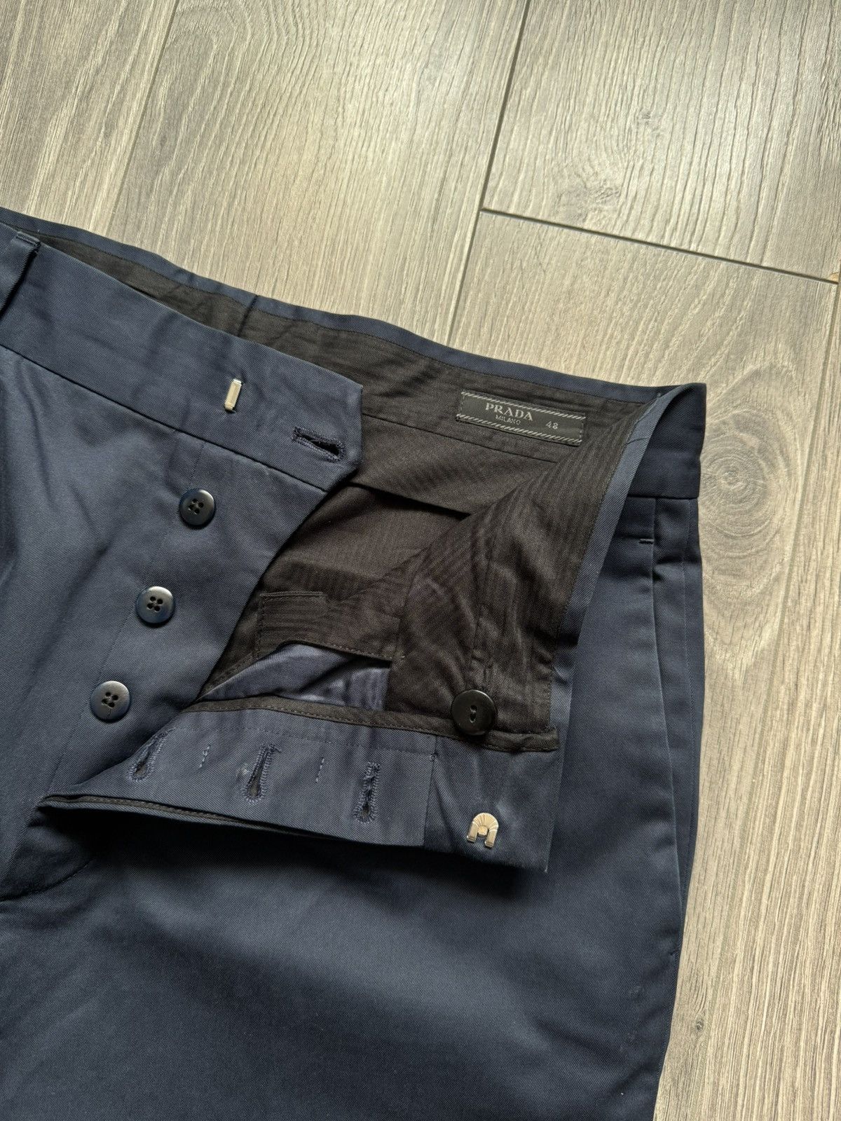 Prada Prada Minimalist Dark Blue Tailored Trousers / Pants 48 Size US 32 / EU 48 - 3 Thumbnail