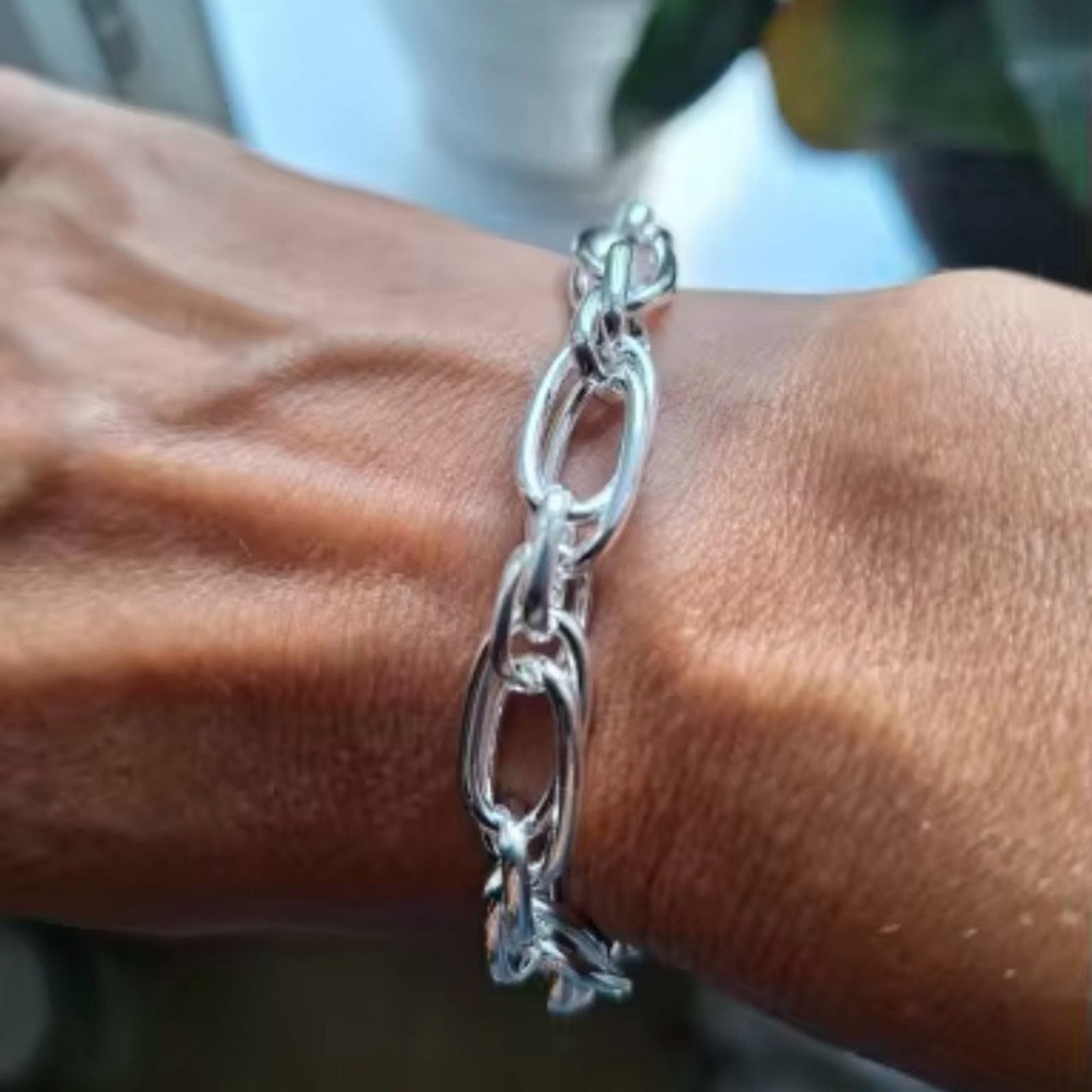 Other Sterling Silver Thick Double Chain Bracelet Size ONE SIZE - 2 Thumbnail