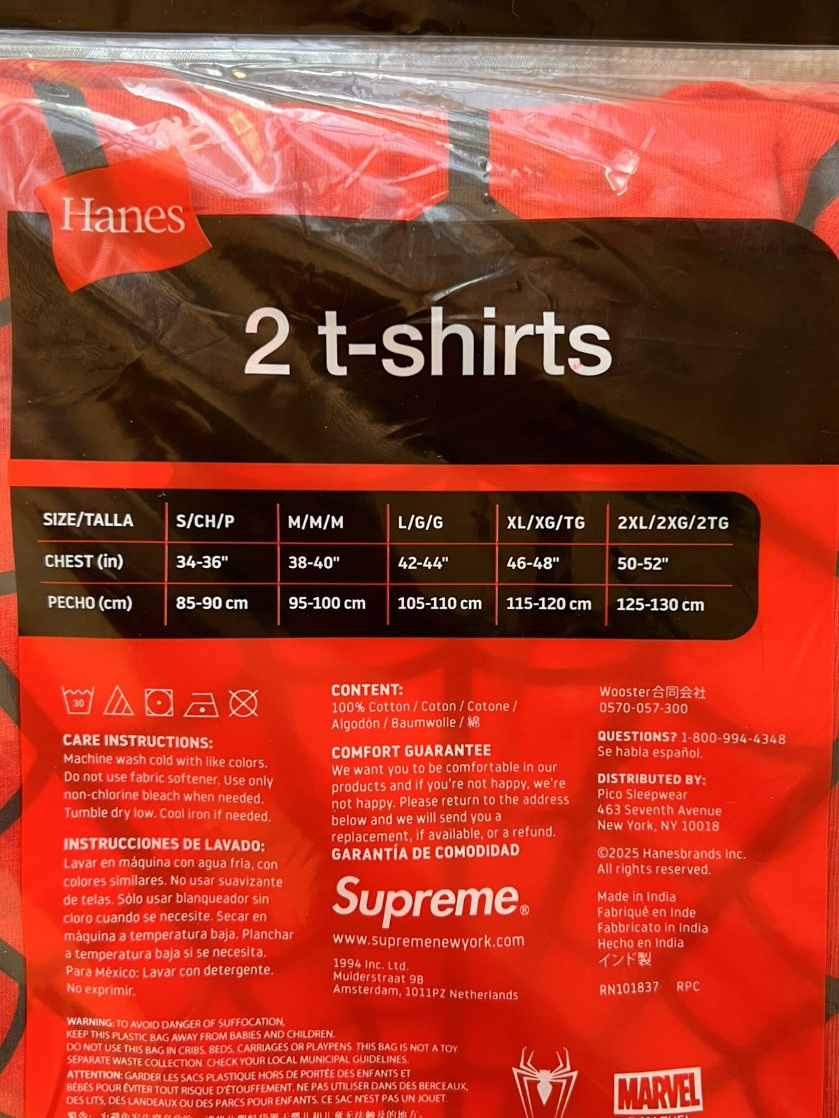 Supreme Supreme x Marvel Spider-Man Web T-Shirt hanes Red hero tee Size US XL / EU 56 / 4 - 14 Thumbnail