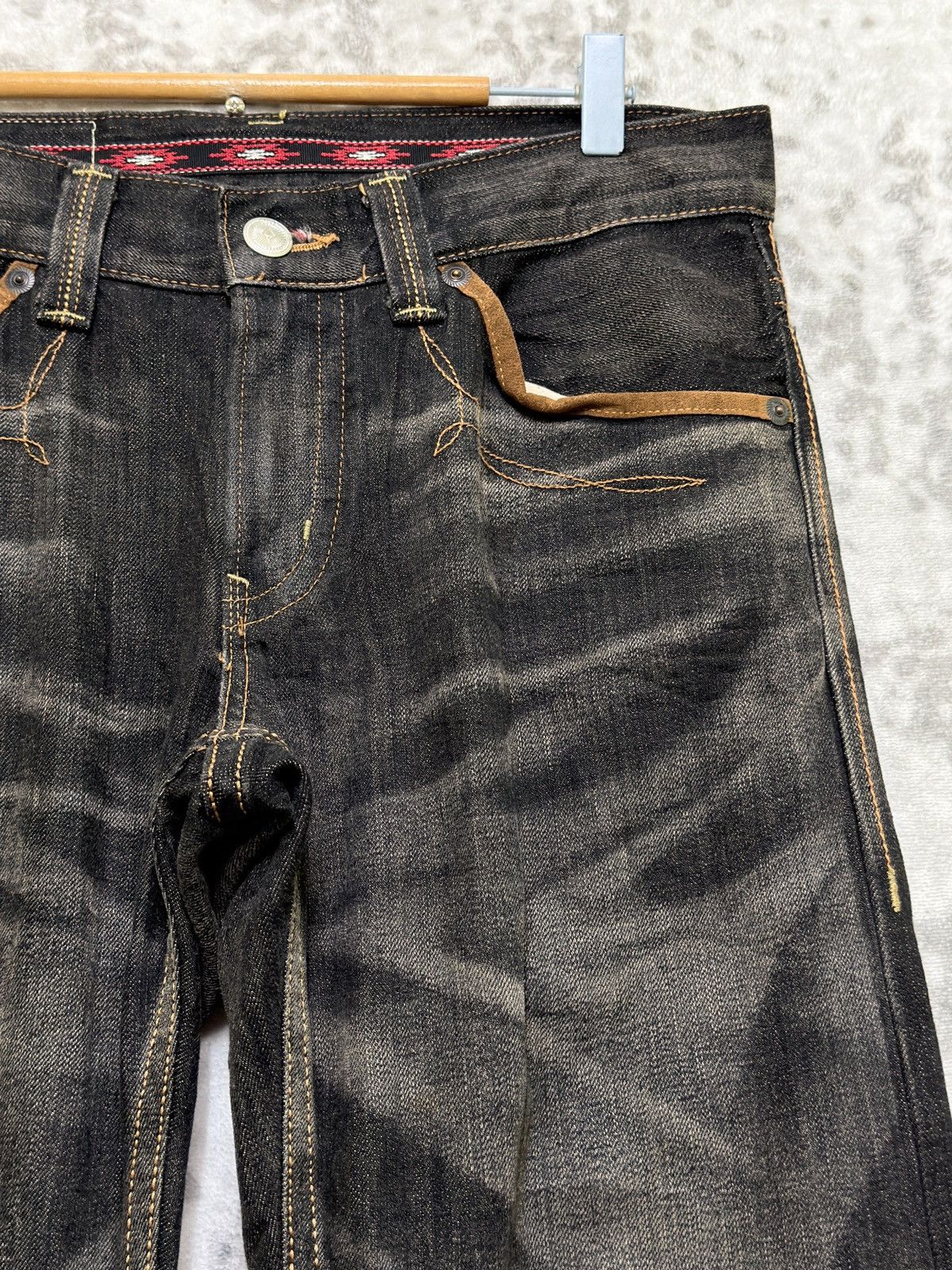 Kapital Edwin 434XVS Vintage Faded Black Denim Honeycomb Whisker Fit Size US 32 / EU 48 - 5 Thumbnail