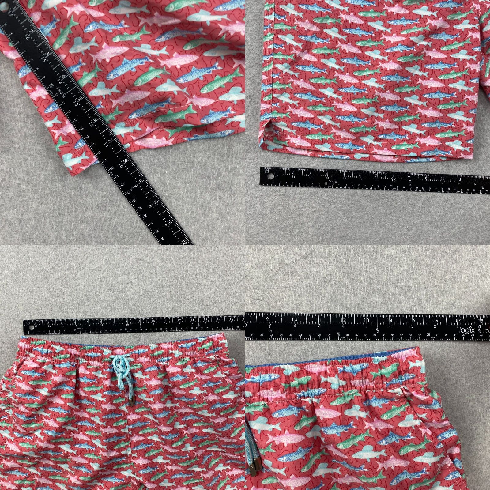 Peter Millar Peter Millar Shorts Mens Large Multicolor Fish Swim Drawstring Lined Pockets Quick Dry Seaside Collection Size US 33 - 8 Thumbnail