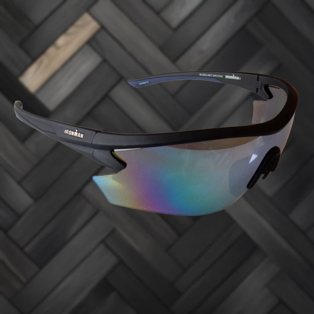 Vintage Ironman Sunglasses 2003 Shield Men Gray Frame Clip Adjustable IRONMAN Shield Sunglasses Mens Size ONE SIZE - 1 Thumbnail