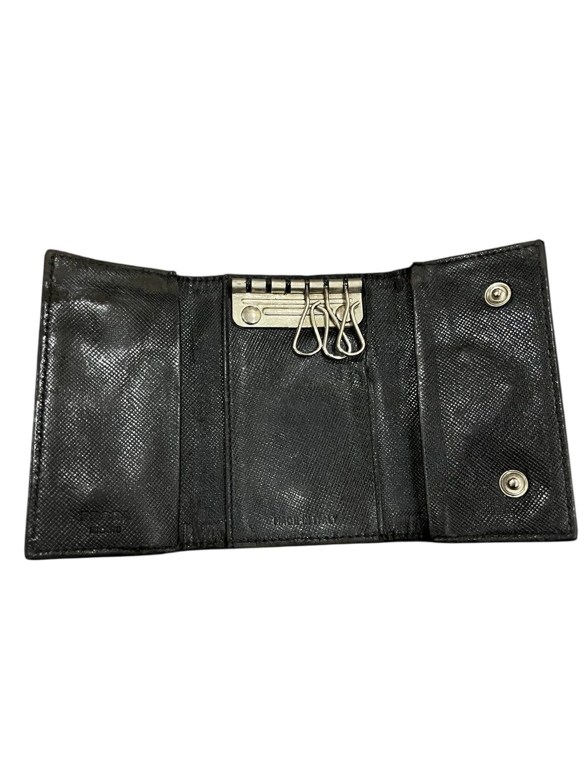 Prada PRADA TESSUTO NYLON KEY CASE HOLDER BLACK Size ONE SIZE - 5 Thumbnail