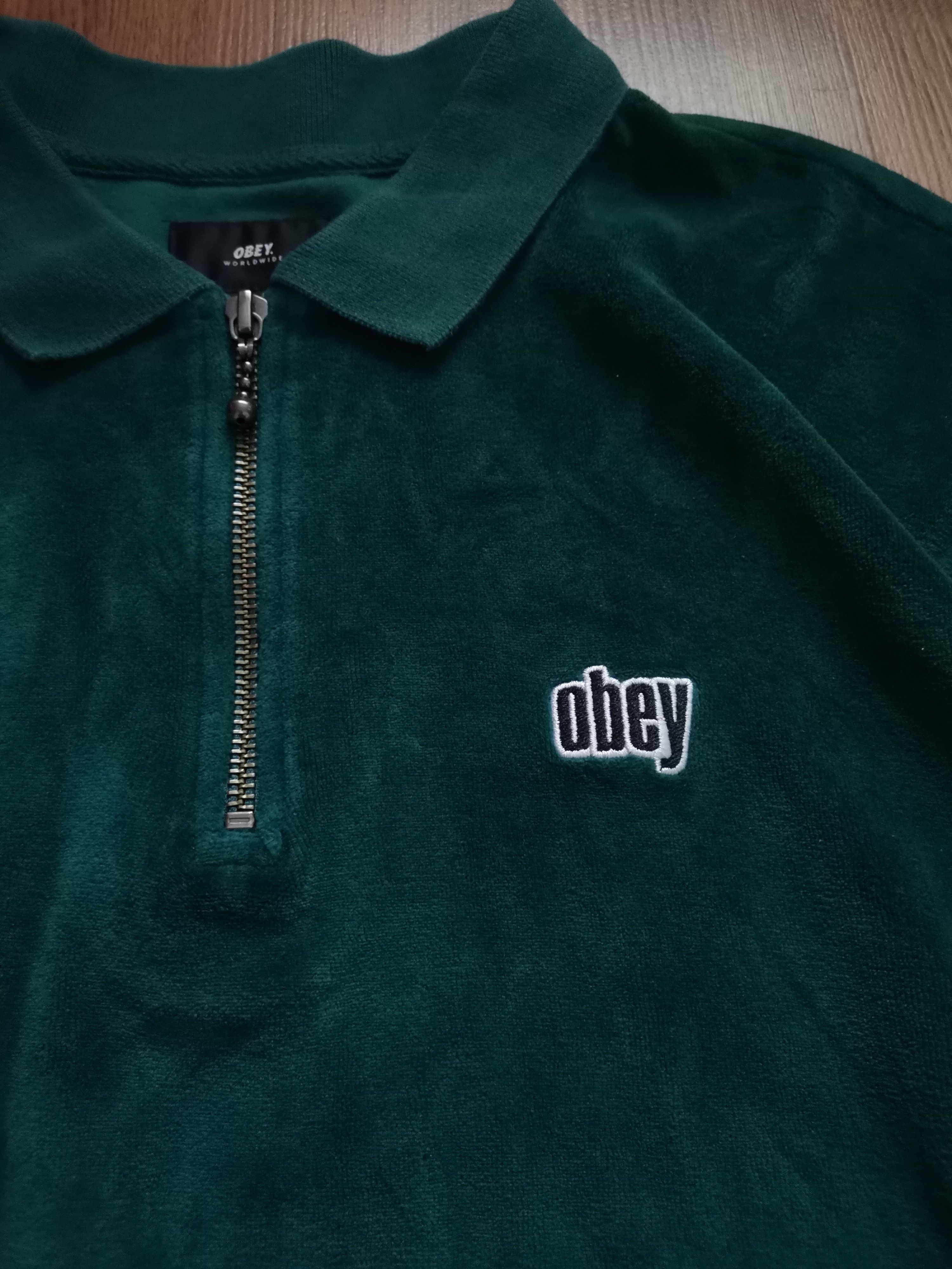 Obey Obey Velour Quarter Zip L/S Polo Size US S / EU 44-46 / 1 - 2 Thumbnail