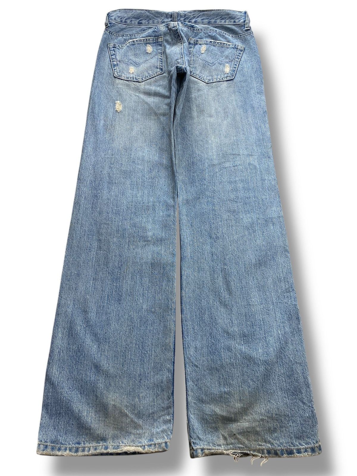 Japanese Brand Japanese Brand Light Wash Ripped Style Straight Leg Jeans Size US 30 / EU 46 - 3 Thumbnail