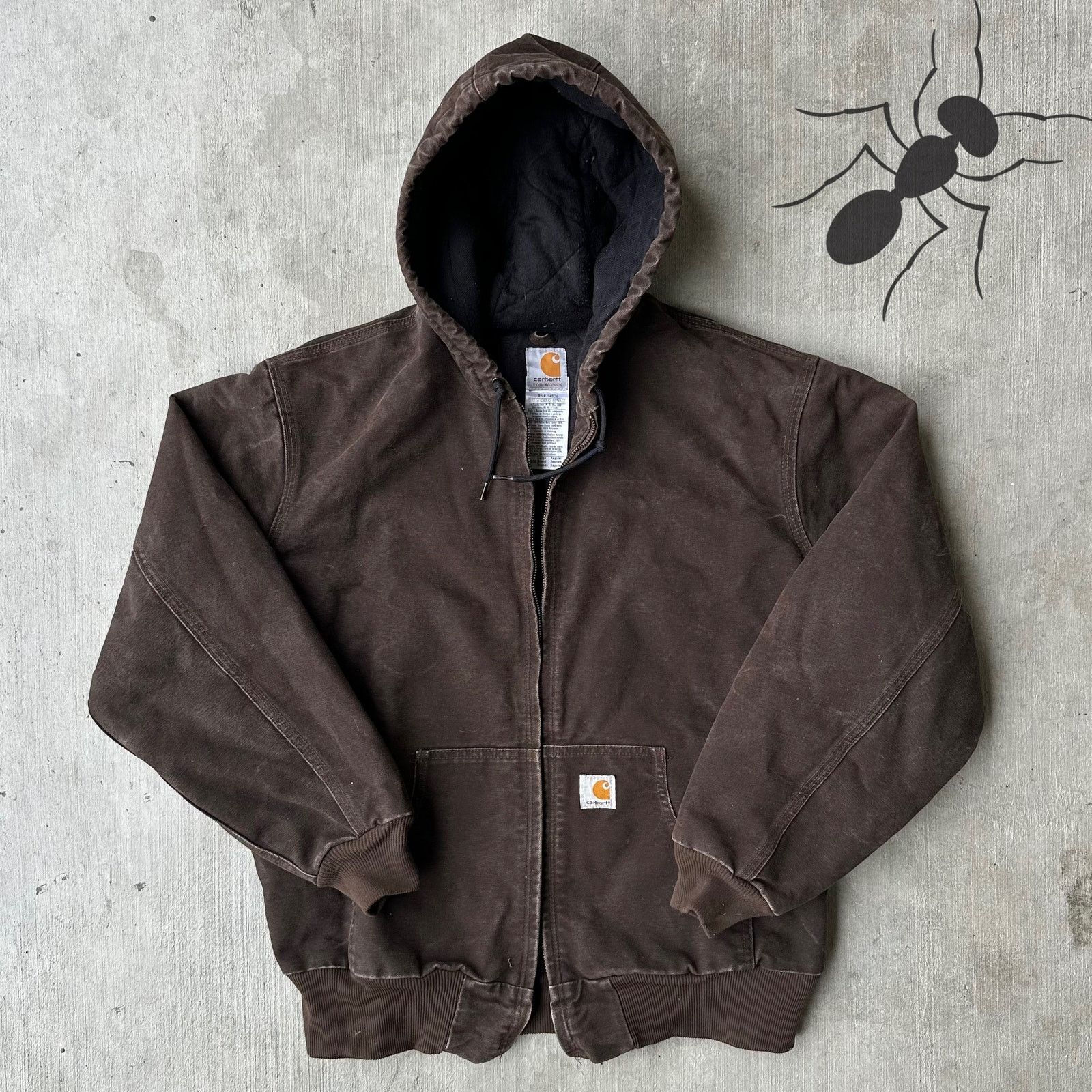 Vintage Y2K Carhartt WOMENS WJ130 DKB brown work wear jacket
