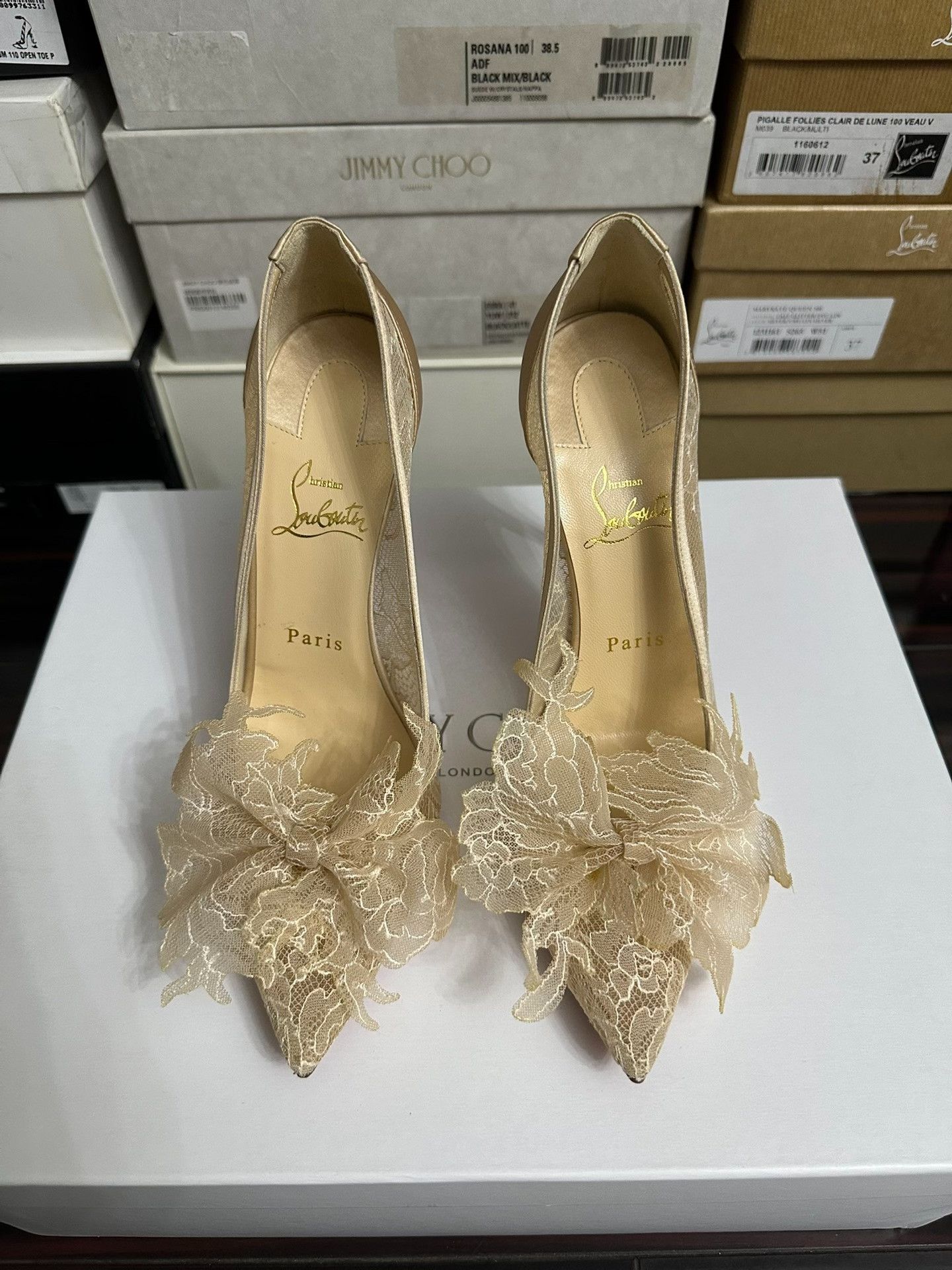 Christian Louboutin Christian Louboutin Lace Flower Heels Size US 7 / IT 37 - 1 Thumbnail