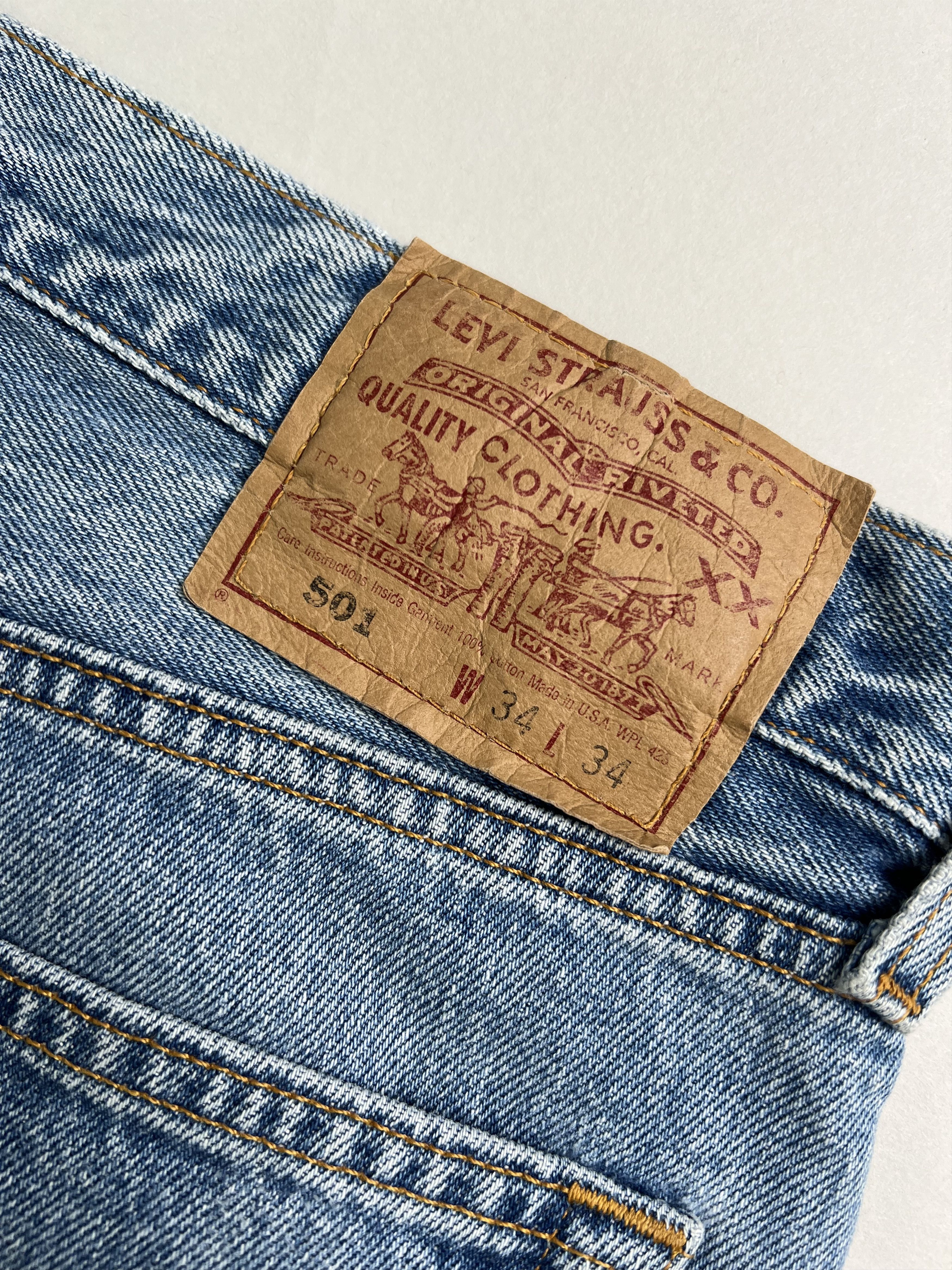 Levi's × Levi's Vintage Clothing × Vintage Levis 501 Vintage Jeans Light Wash Made In Usa W34 Size US 34 / EU 50 - 8 Thumbnail