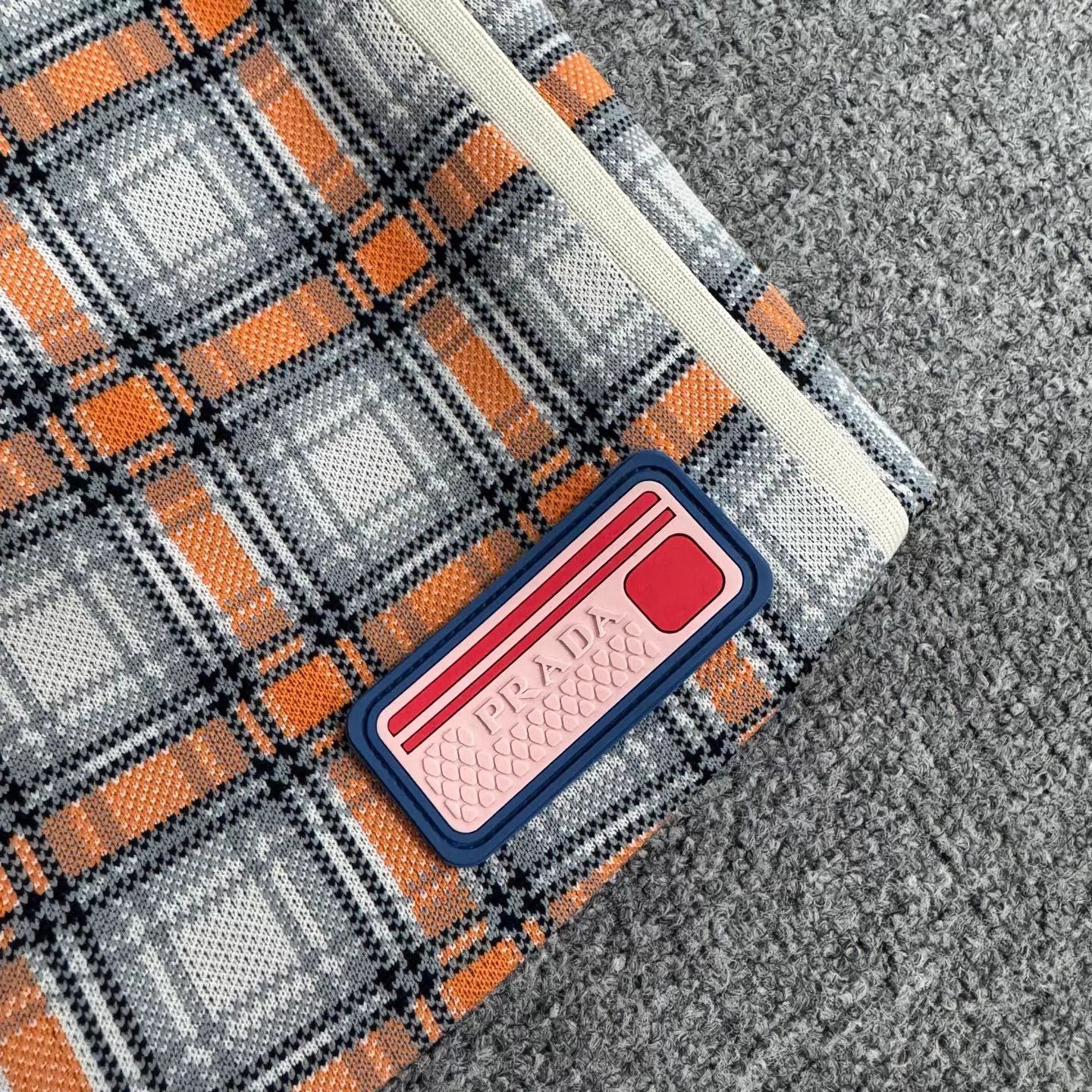 Prada Prada orange & gray check A-line skirt 42 NaZha Size 28" / US 6 / IT 42 - 6 Thumbnail