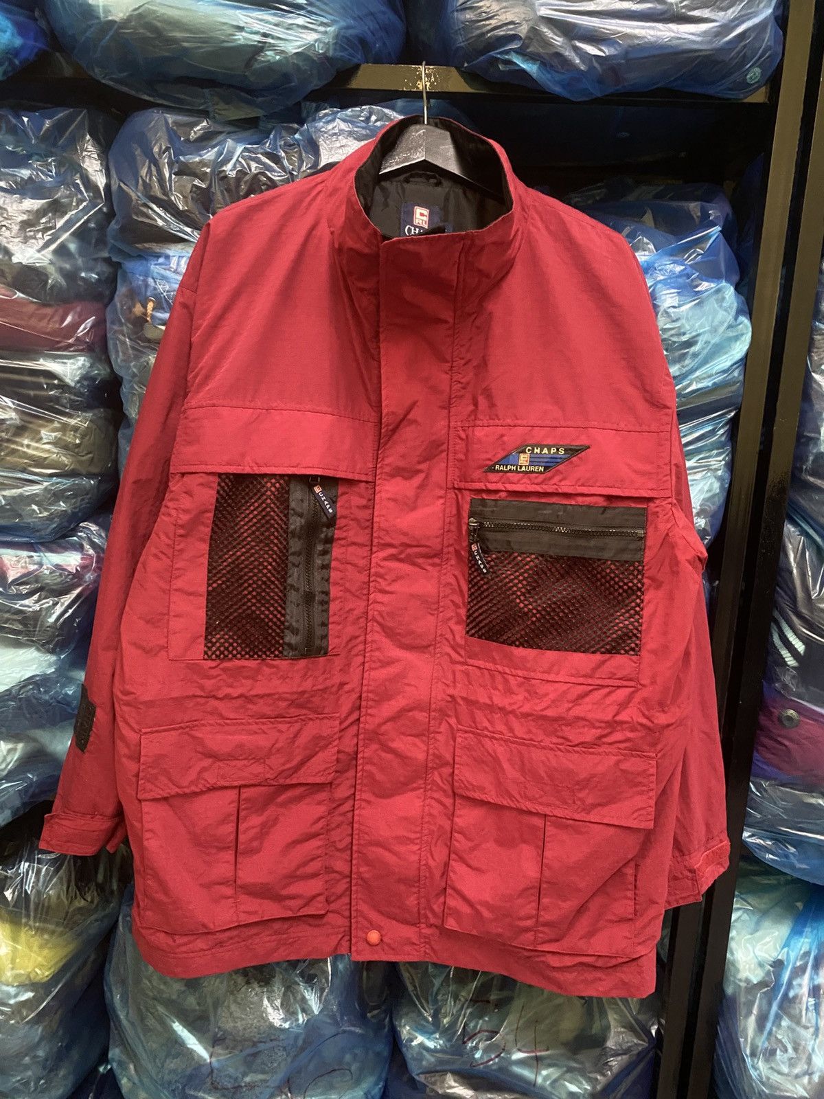 Chaps Ralph Lauren Vintage Chaps Ralph Lauren Red Multi-Pocket Utility Jacket Size US L / EU 52-54 / 3 - 1 Thumbnail