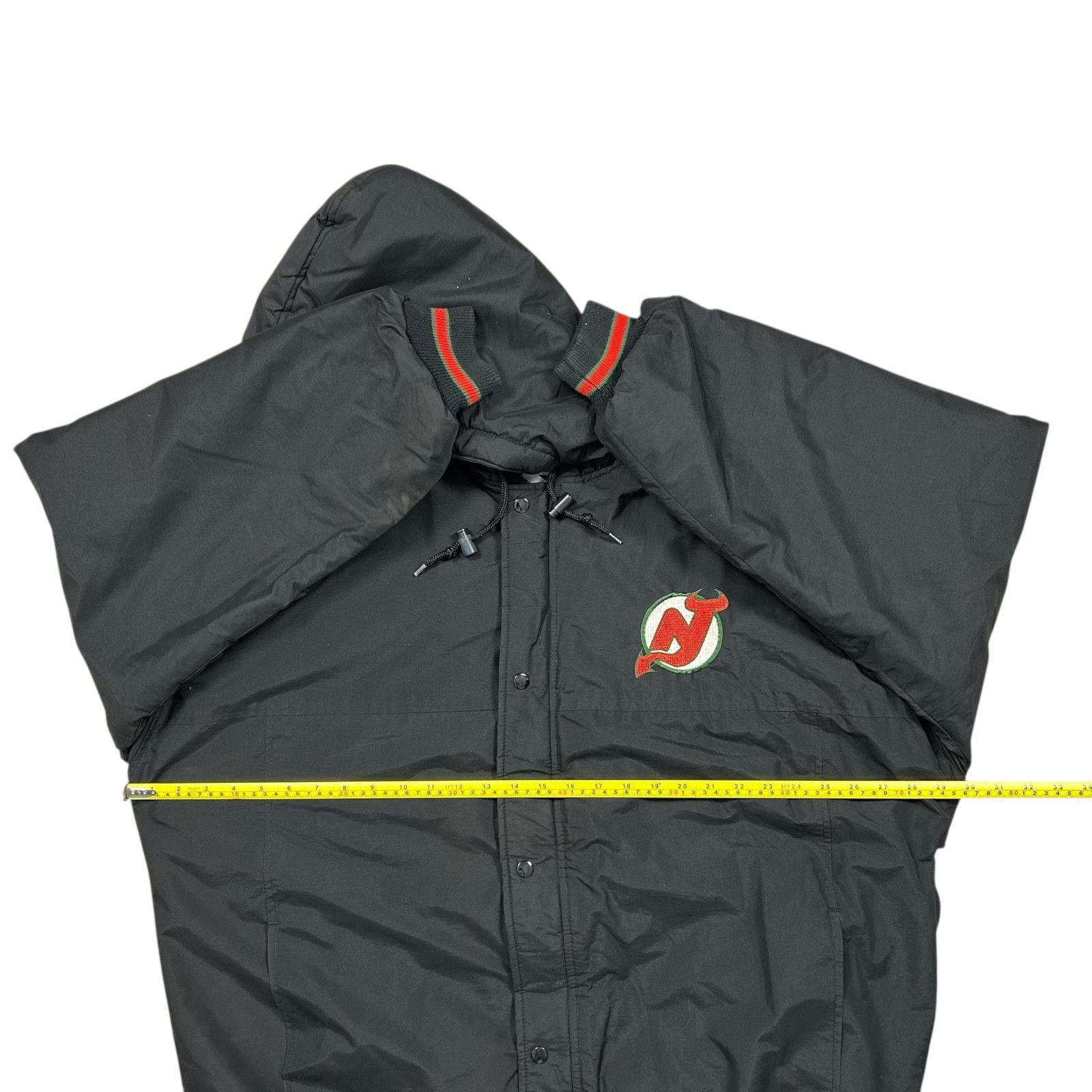 NHL VTG 90s NHL NEW JERSEY DEVILS STARTER HOODED PUFFER JACKET Size US XXL / EU 58 / 5 - 10 Thumbnail