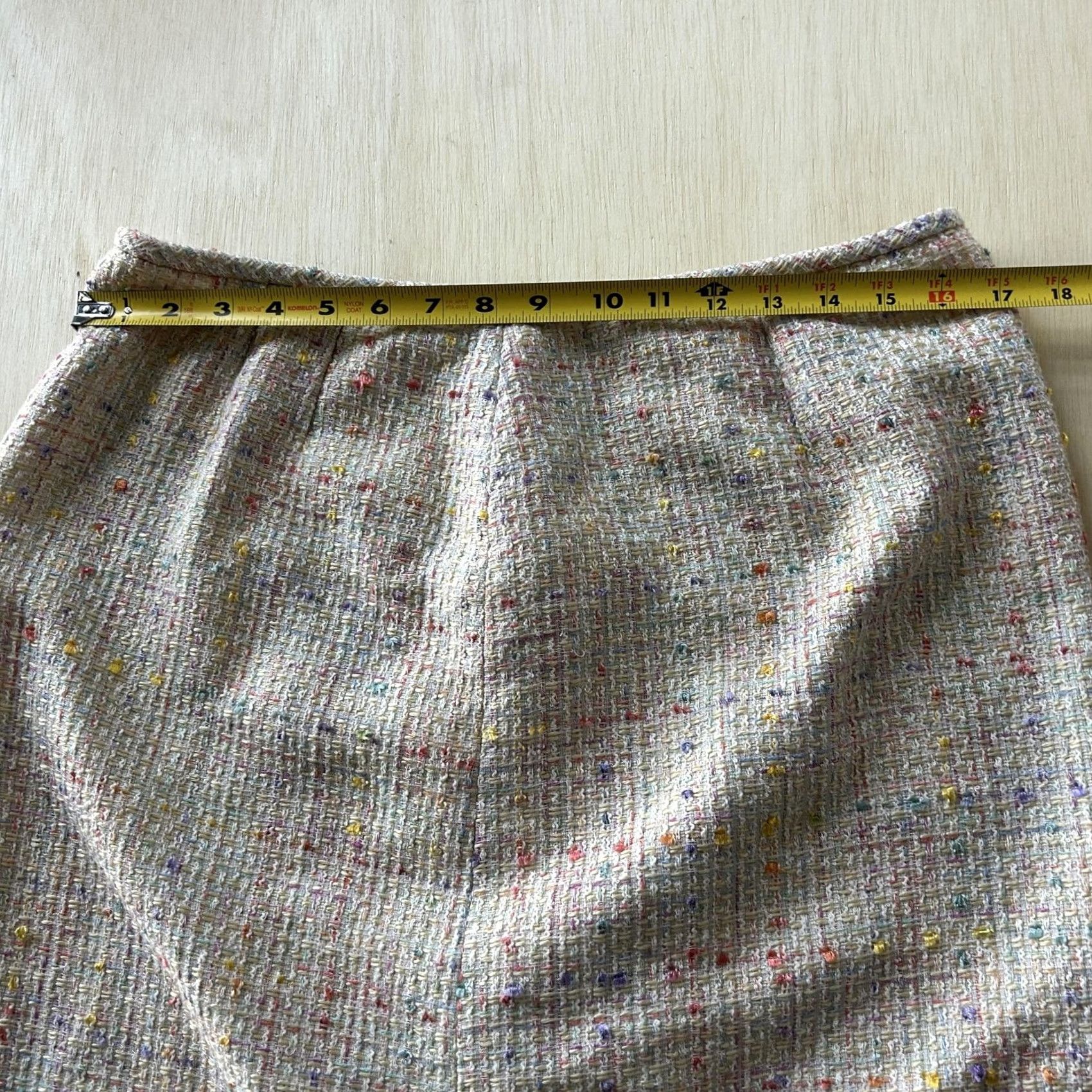 Vintage VINTAGE Le Suit Skirt Womens 16 Beige Tweed Knee Length Lined Pencil 90s Business Womens Size 38" / US 16 / IT 52 - 3 Thumbnail