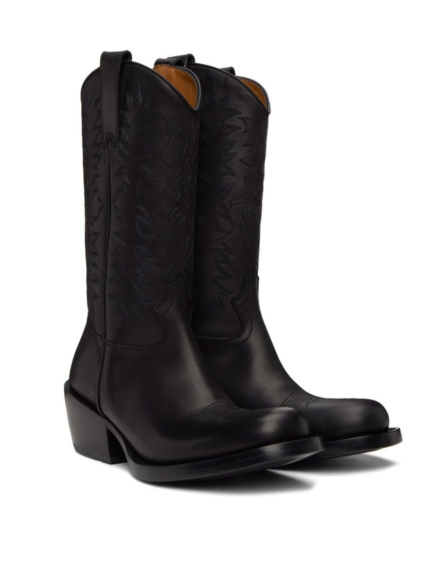image of Dries Van Noten Black Cowboy Chelsea Boots - Unisex, Men's (Size 7)