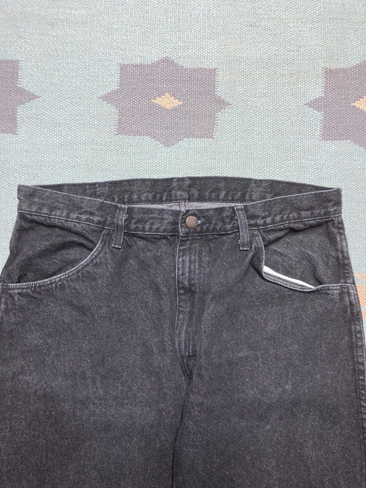 Rustler × Vintage Vtg black denim rustler jeans straight skater wrangler 34x29 Size US 34 / EU 50 - 3 Thumbnail