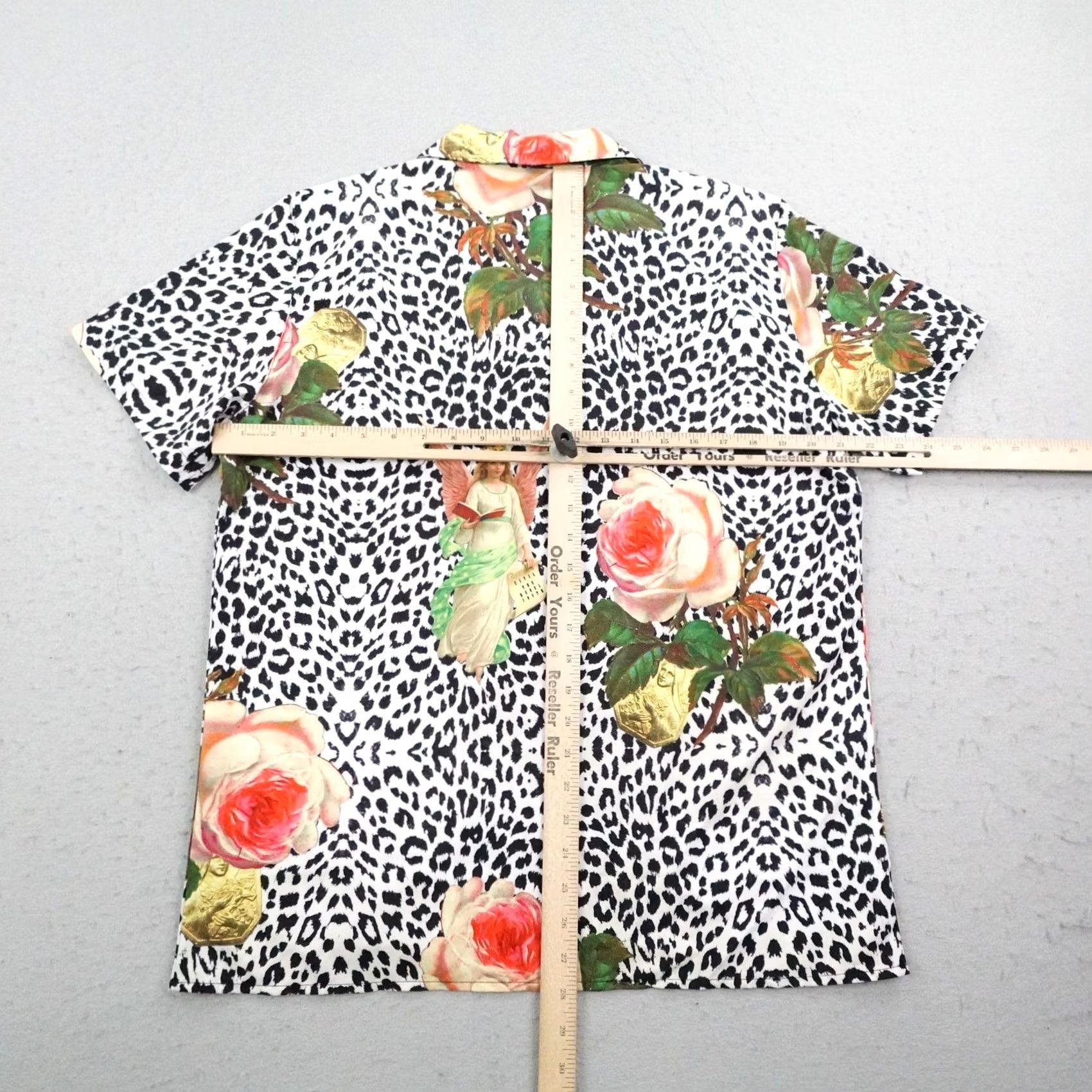 Vintage Civil Regime Shirt Mens Small White Black Leopard Print floral Camp Button Up Size US S / EU 44-46 / 1 - 6 Thumbnail