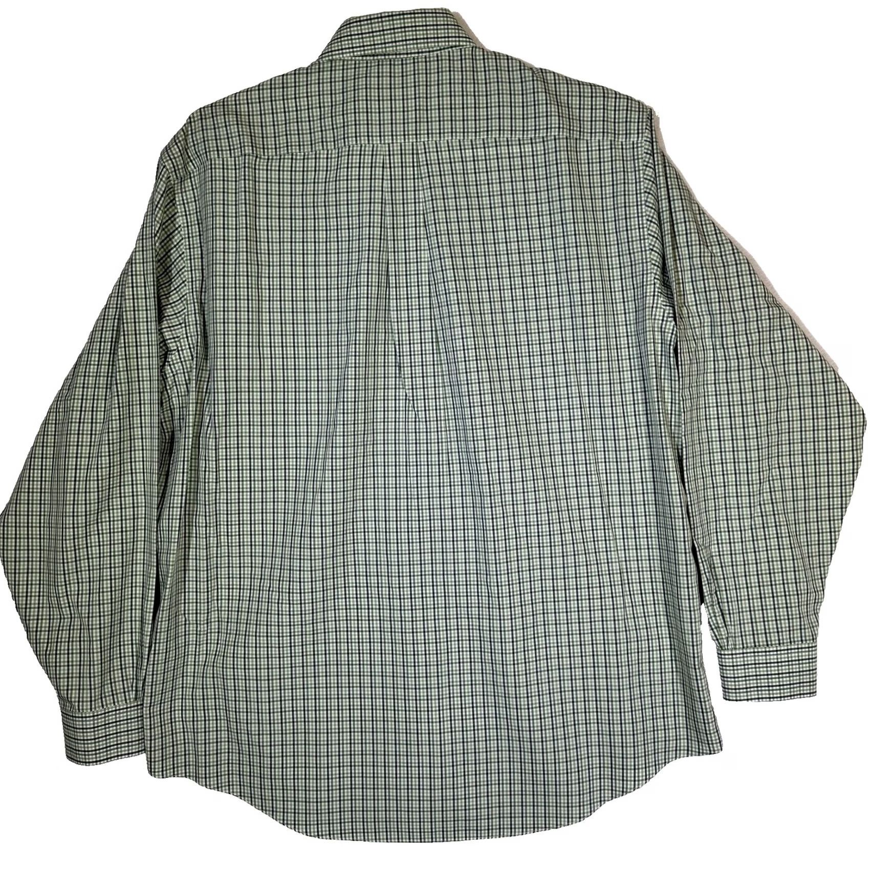 Brooks Brothers Brooks Brothers Shirt Mens L Check Non-Iron Button Down Long Sleeve Carbon Green Size US L / EU 52-54 / 3 - 2 Thumbnail