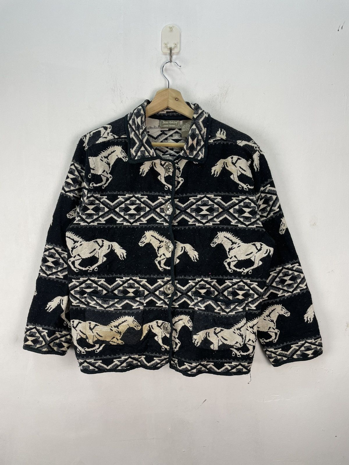 Flannel Vintage Flannel Burlap Tapestry Jacket Horse Pattern Size US L / EU 52-54 / 3 - 1 Thumbnail